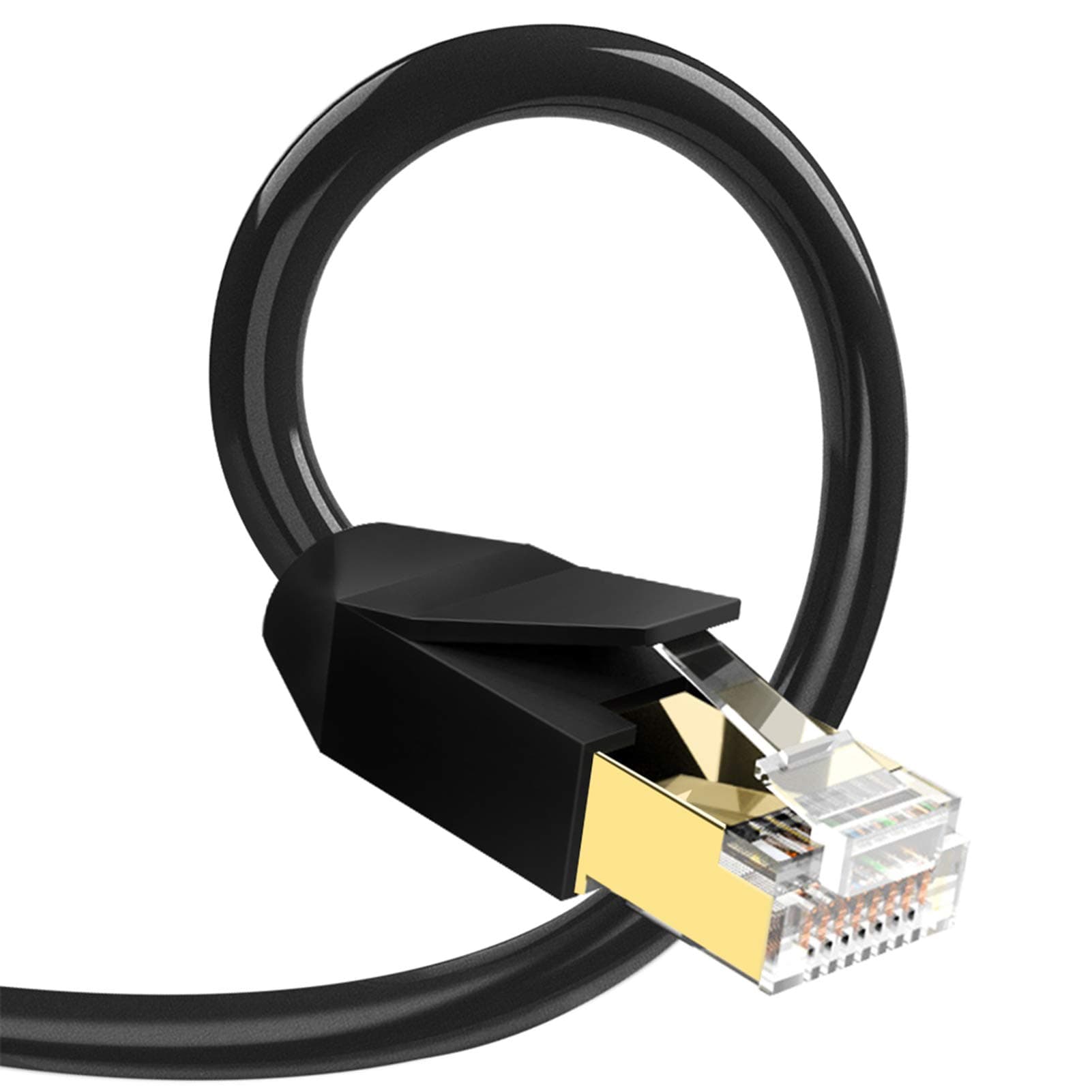 GLANICS CAT 8 Ethernet Cable, 1ft 2 Pack Cat8 Internet Network Cables for Routers, Modems, POE, Gaming, Xbox, Switches, Network Adapters, PS5, PS4, PC, Laptop, Desktop (Black)