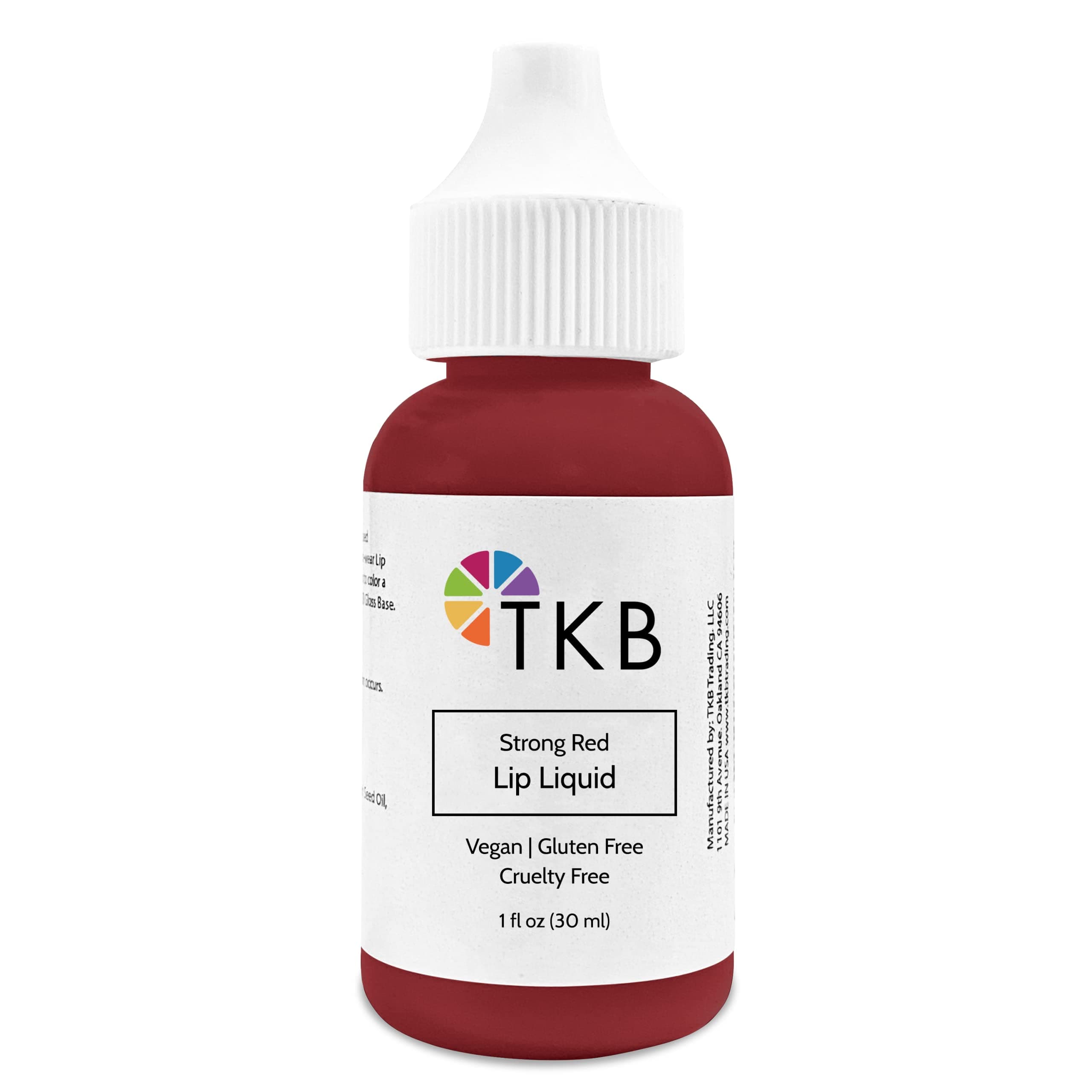 TKB Trading, LLC Lip Liquid Color | Liquid Lip Color for Gloss Base, DIY Lip Gloss, Pigmented Lip Gloss and Lipstick Colorant, Made in USA (1floz (30ml), Strong Red)