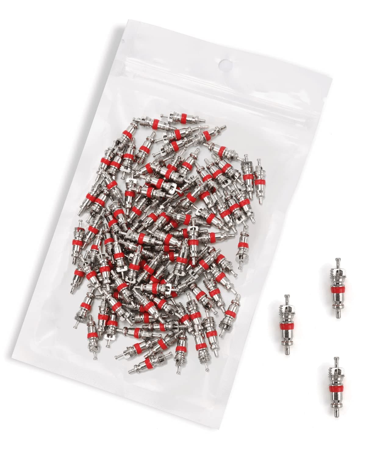 Riseuvo 米式タイヤバルブコア 100個 - アメリカ/米国バルブステムコア ほとんどの自動車/RV/ATV/エアコン用 タイヤリムーバー交換用