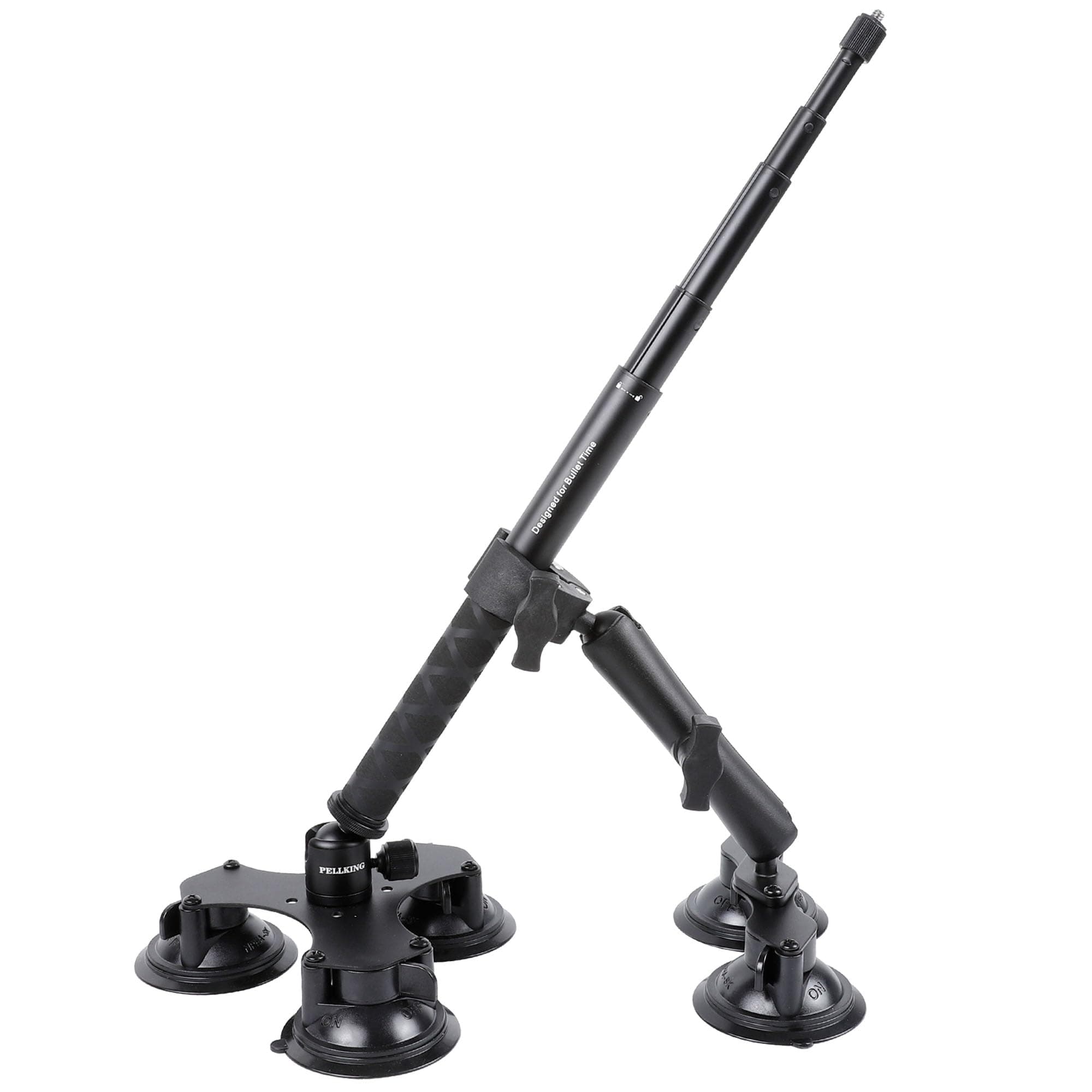 PellKing Suction Car Mount for Insta360 x5,x4, x3, x2, x,One RS,R Compatible with GoPro Max DJI OSMO 360 Camera 5 in 1 Suction Mount Kit for Action Cameras (Includes 44.9-inch Selfie Stick)