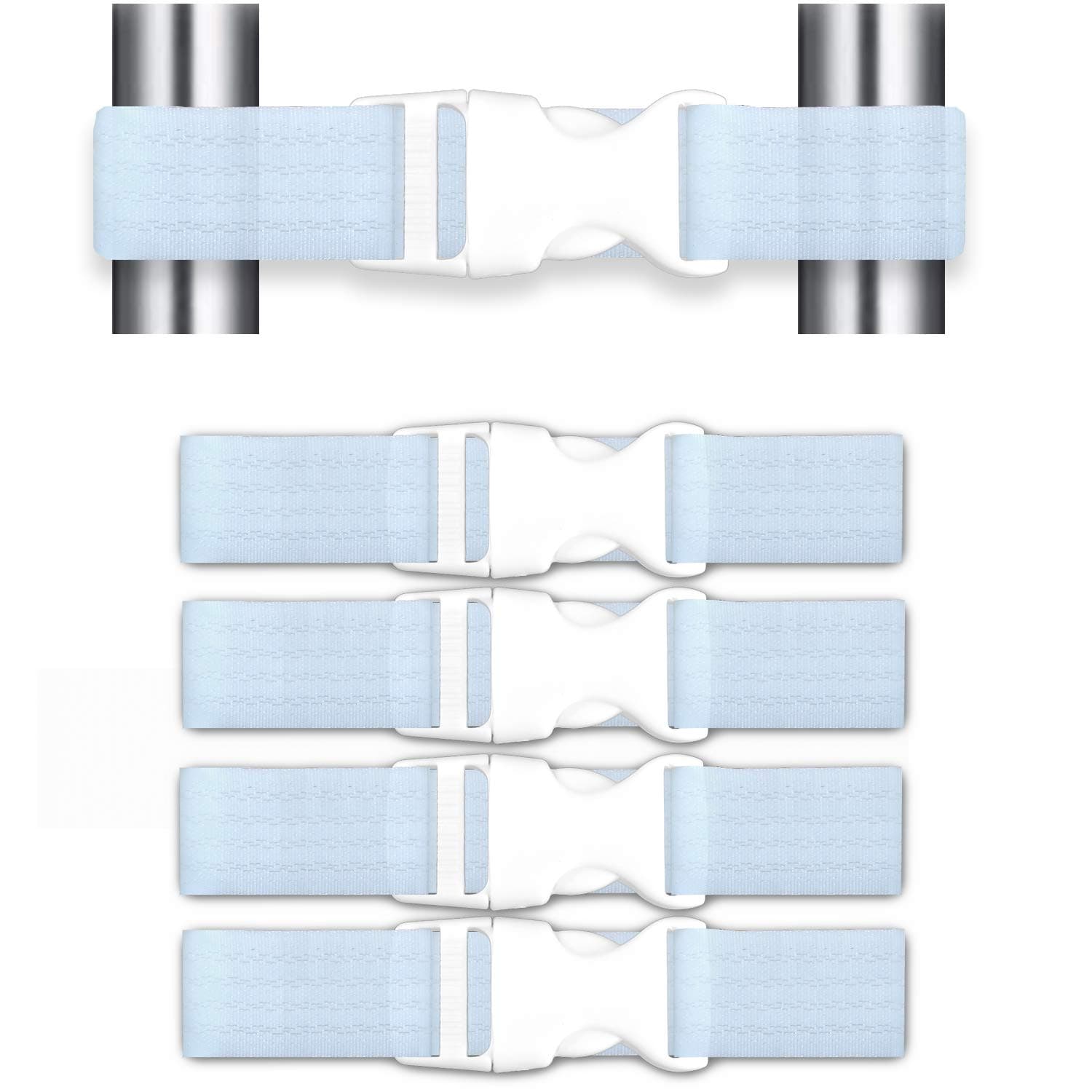 Coosin Baby Safety Locks,Handles Child Safety Locks Simple Installation Home Safety Strap Locks Fit Closed Handle Cabinets,Oven, Double Open The Door Refrigerator, Kitchen Door ect... (4 Pack, White)