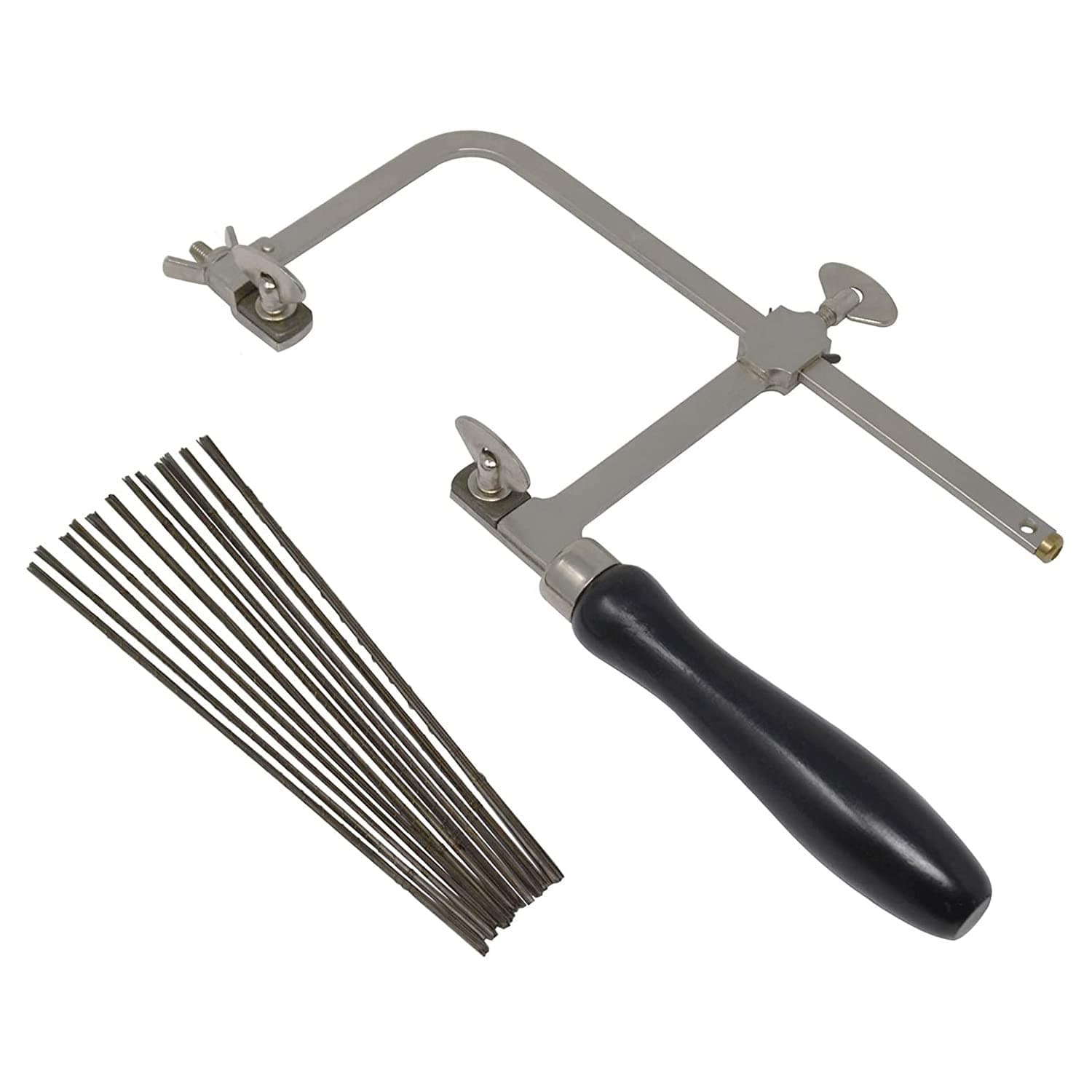 GERMAN STYLE JEWELERS SAW FRAME with 144 ASSORTED JEWELERS SAW BLADES