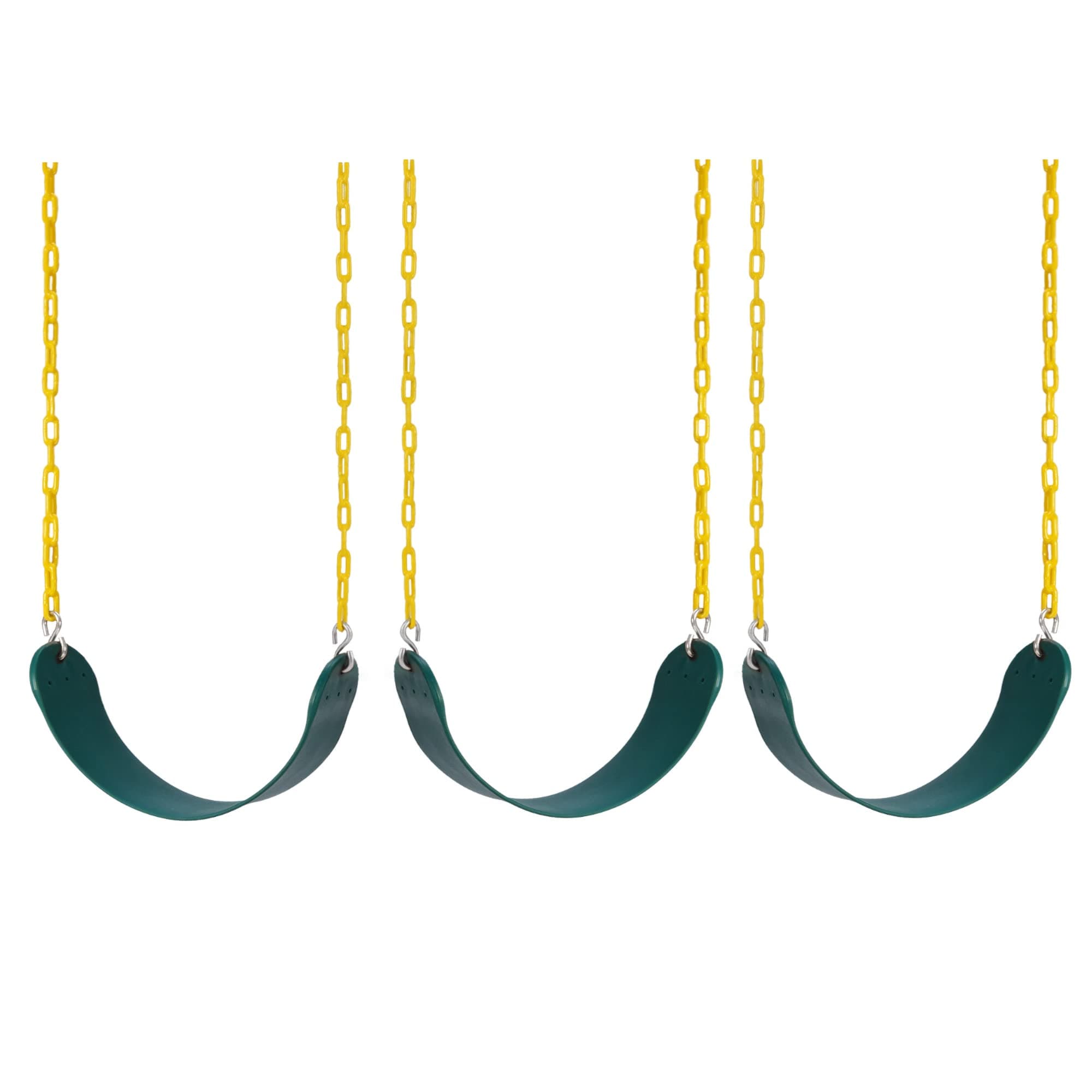 Lovely Snail Heavy Duty Swing Seat 3 Pack with Coated Swing Chains Fully Assembled - Swing Set Swings Seat Replacement Outdoor Playground Backyard