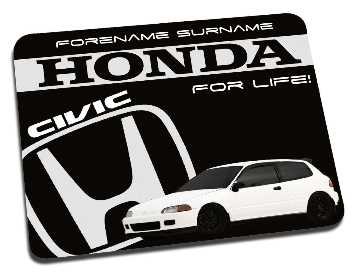Honda Civic Personalised Mouse Mat - Black