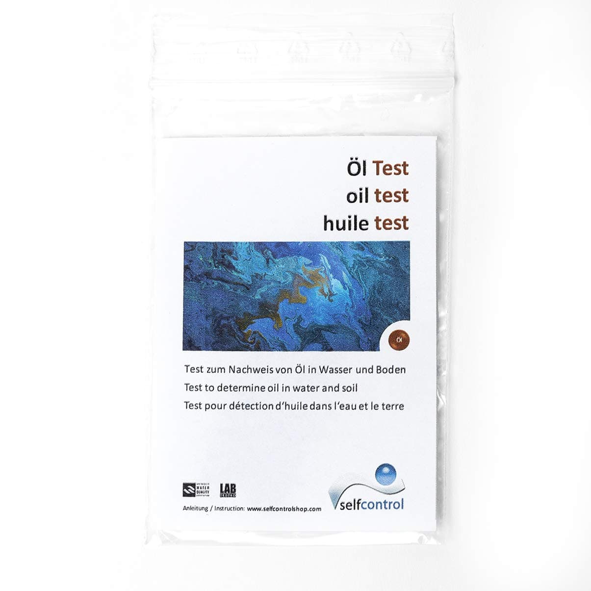 Selfcontrol/UW 5005 D 05 / Oil Test – 5 Test Strips to Determine Oil in Water or in Soil – Easy, Quick, Accurate