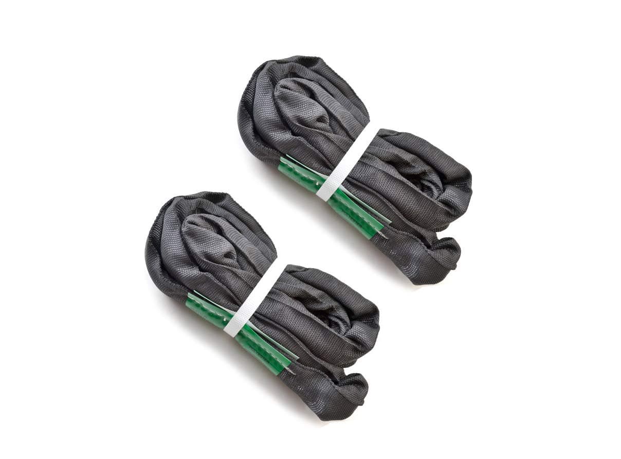 Black Spanset Round Slings 2-Pack 5300lb for Aerial Hoop Rigging polyeste sling for Yoga Hammock Aerial Silks Wrap Over Tree Limbs or Beams