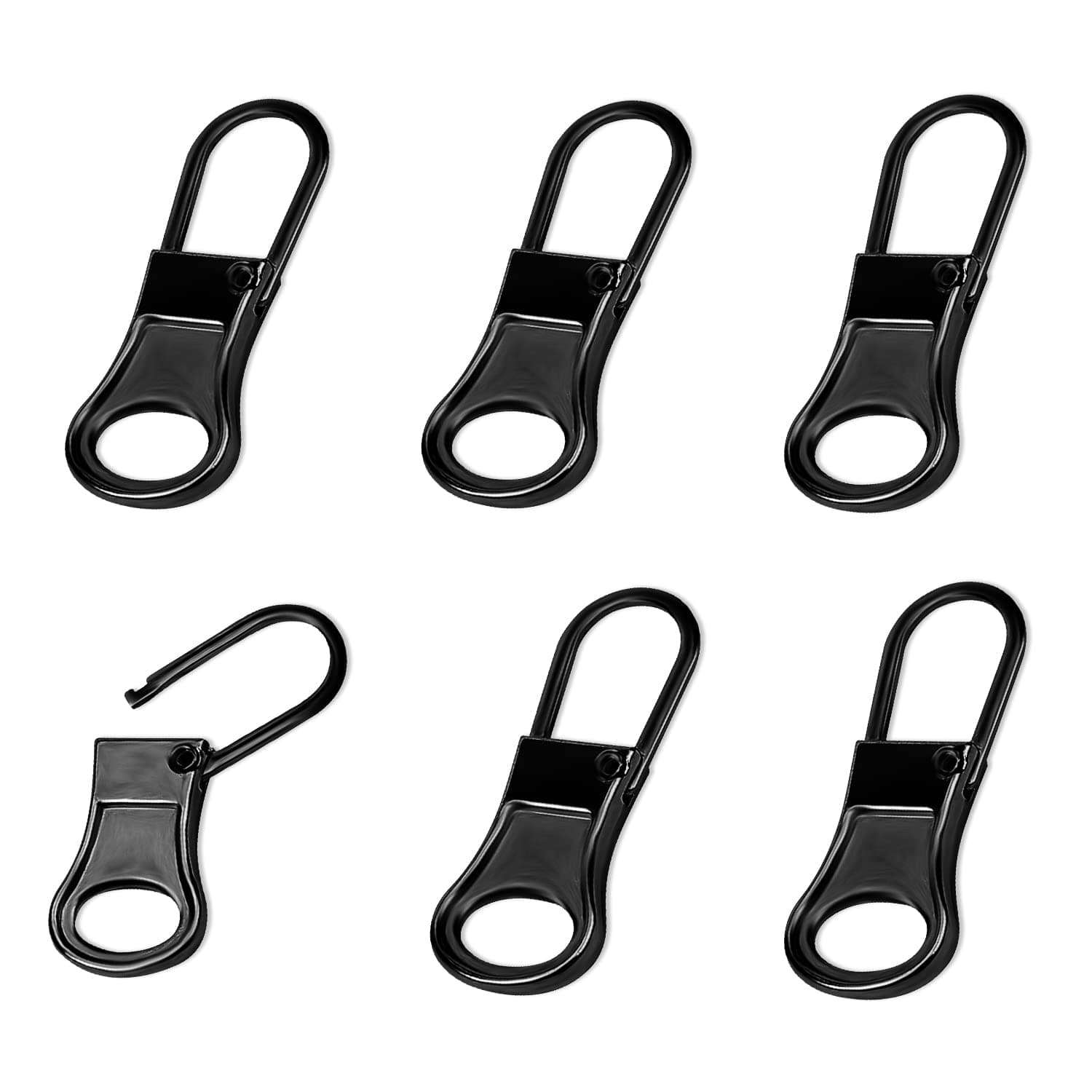 SAVITA6pcs Zipper Pull Replacement, Detachable Zipper Pulls Zipper Replacement Zipper Repair Kit Zipper Replacement Slider for Jacket Pants Coat Shoes Suitcase Backpack (Dark Grey)