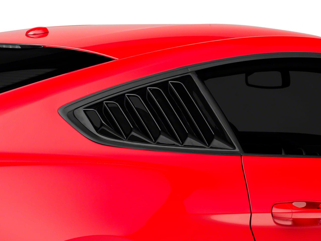 Vintage Quarter Window Louvers in Gloss Black Fits Ford Mustang Fastback 2015-2020
