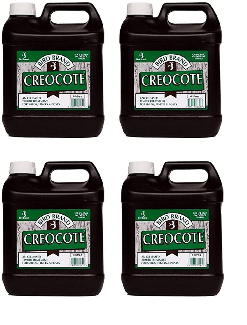 4 Litre Bird Brand Creocote - Black - Box of 4