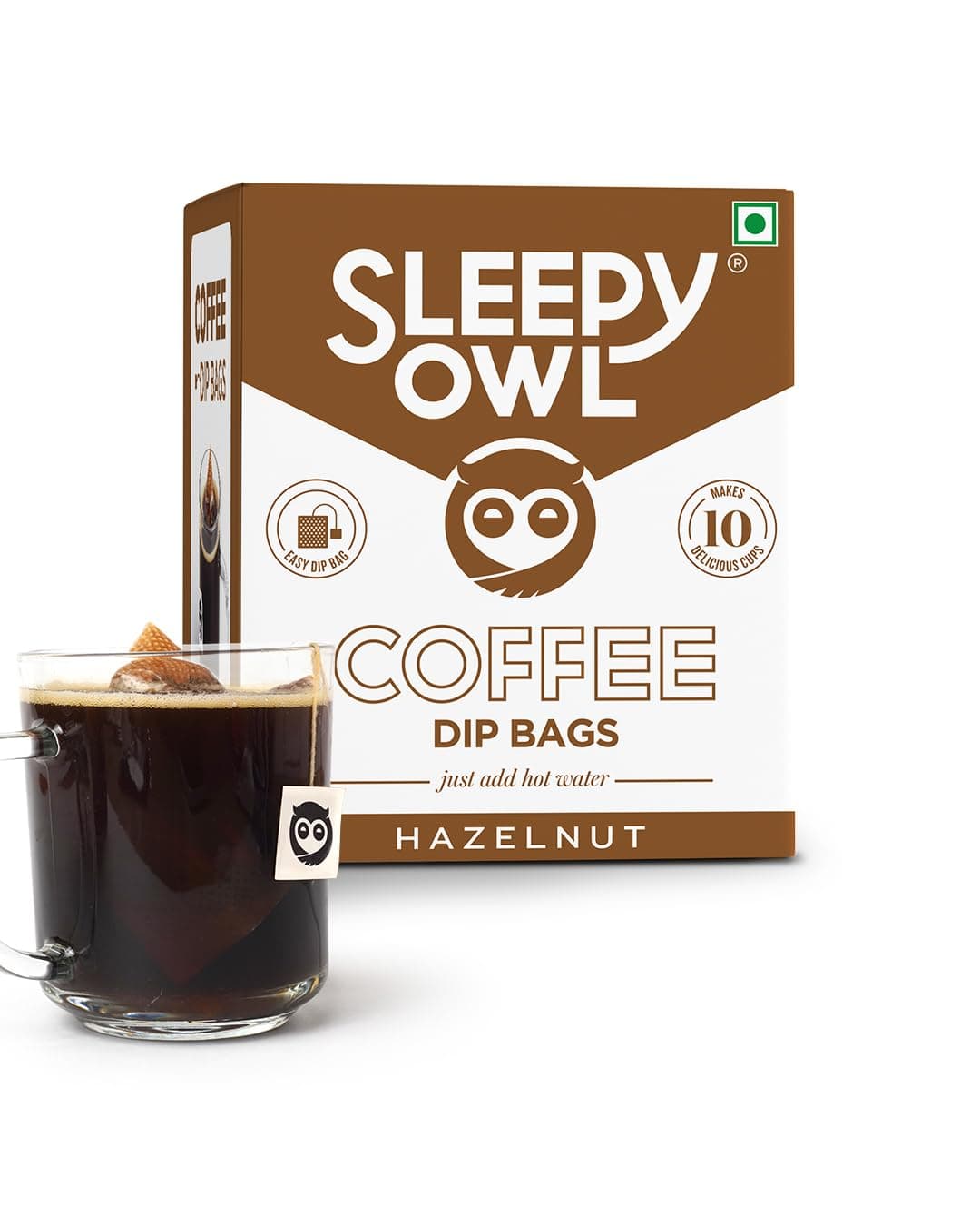 - Hazelnut Ground Coffee Dip Bags | 10 Bags - Makes 10 Cups | Hot Brew - Have it as Black Coffee or with Milk | 5 Min Brew - No Equipment Needed | Travel Pack | Medium Roast | 100% Arabica