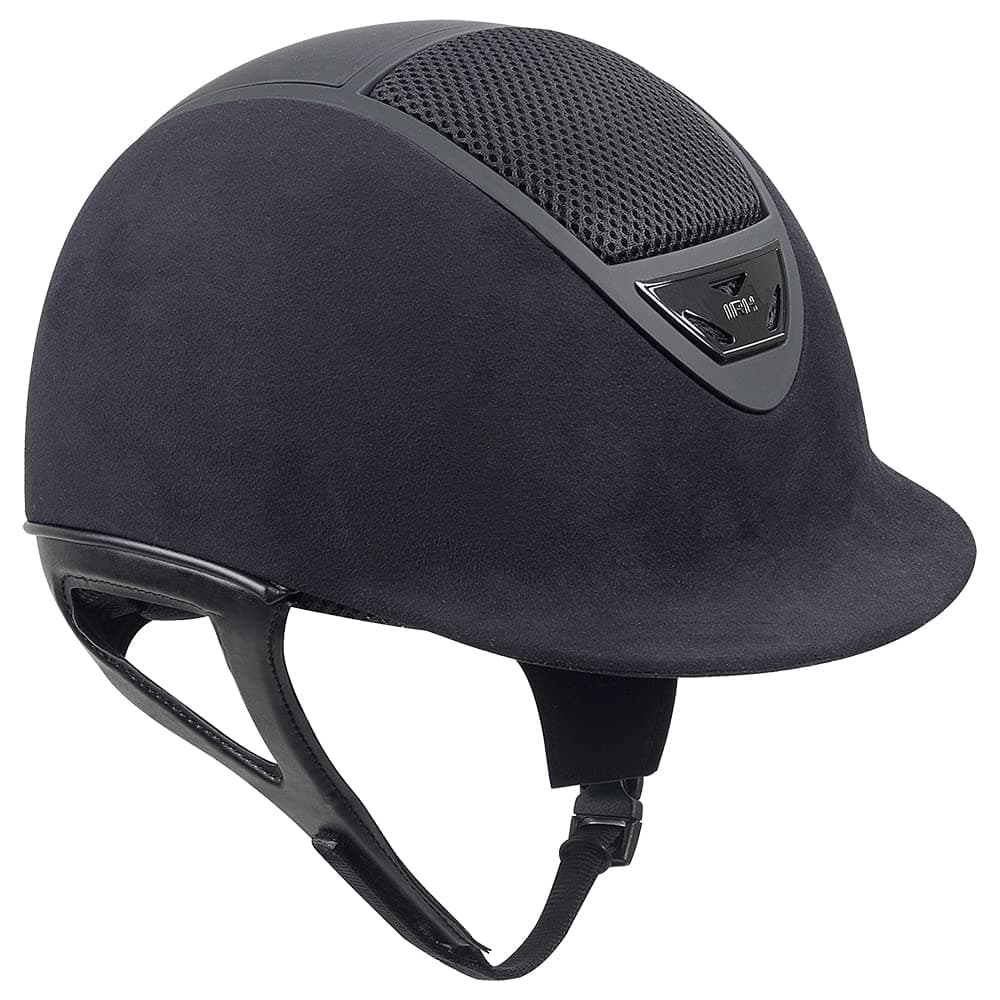 IRH XLT Black Suede Horse Riding Helmet with Matte Frame, Medium