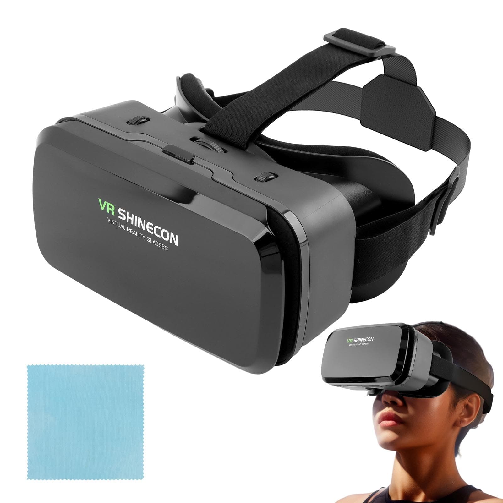 VR Headset 3D VR Glasses, Universal Virtual Reality Goggles for Kids & Adults, Adjustable Distance Eye Protection, Virtual Reality Helmet for Movies,TV & Video Games