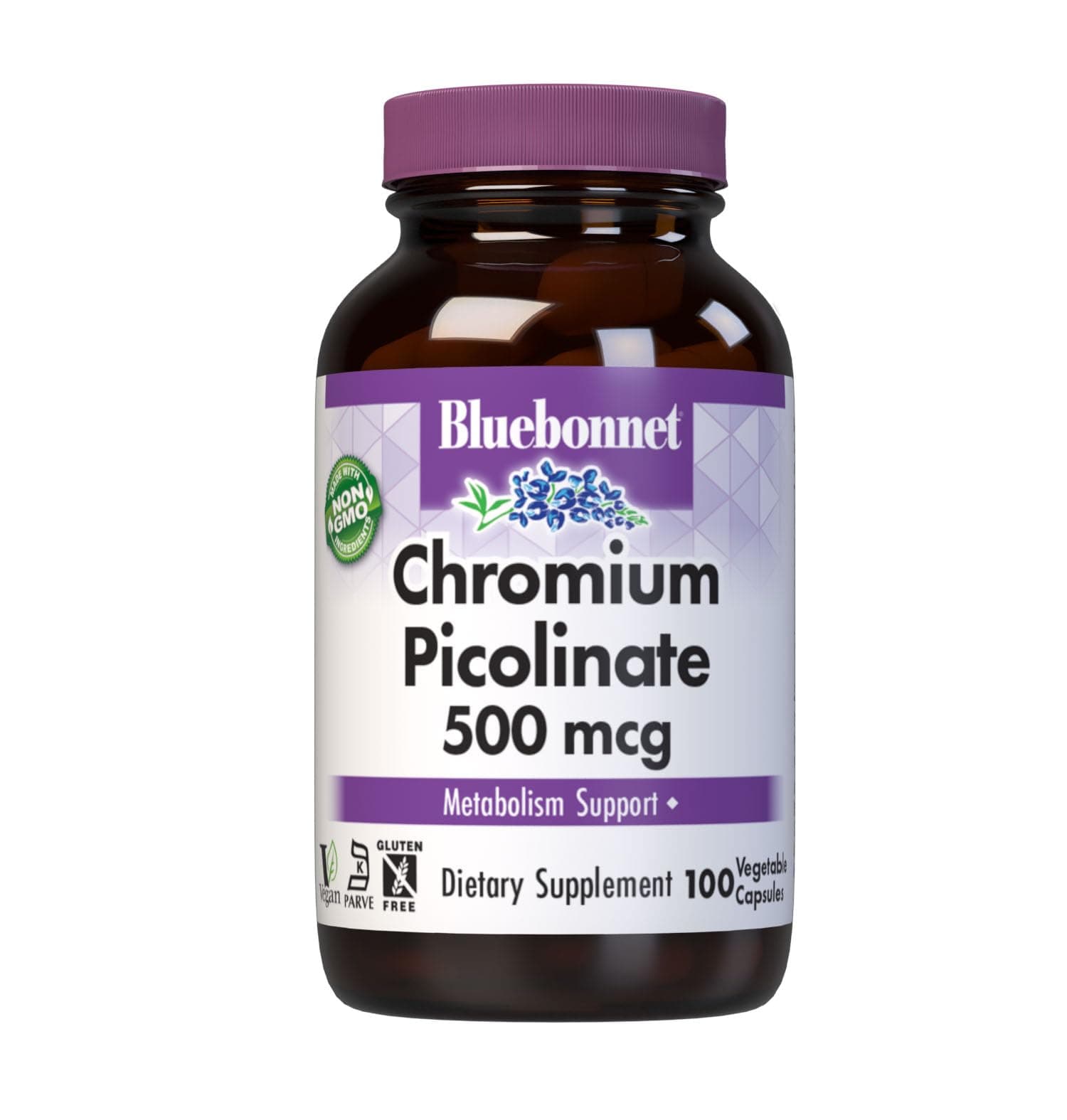 Nutrition Chromium Picolinate, Soy, Gluten & Dairy Free, Non-GMO, Kosher Certified, Vegan, 500 mcg, 100 Count