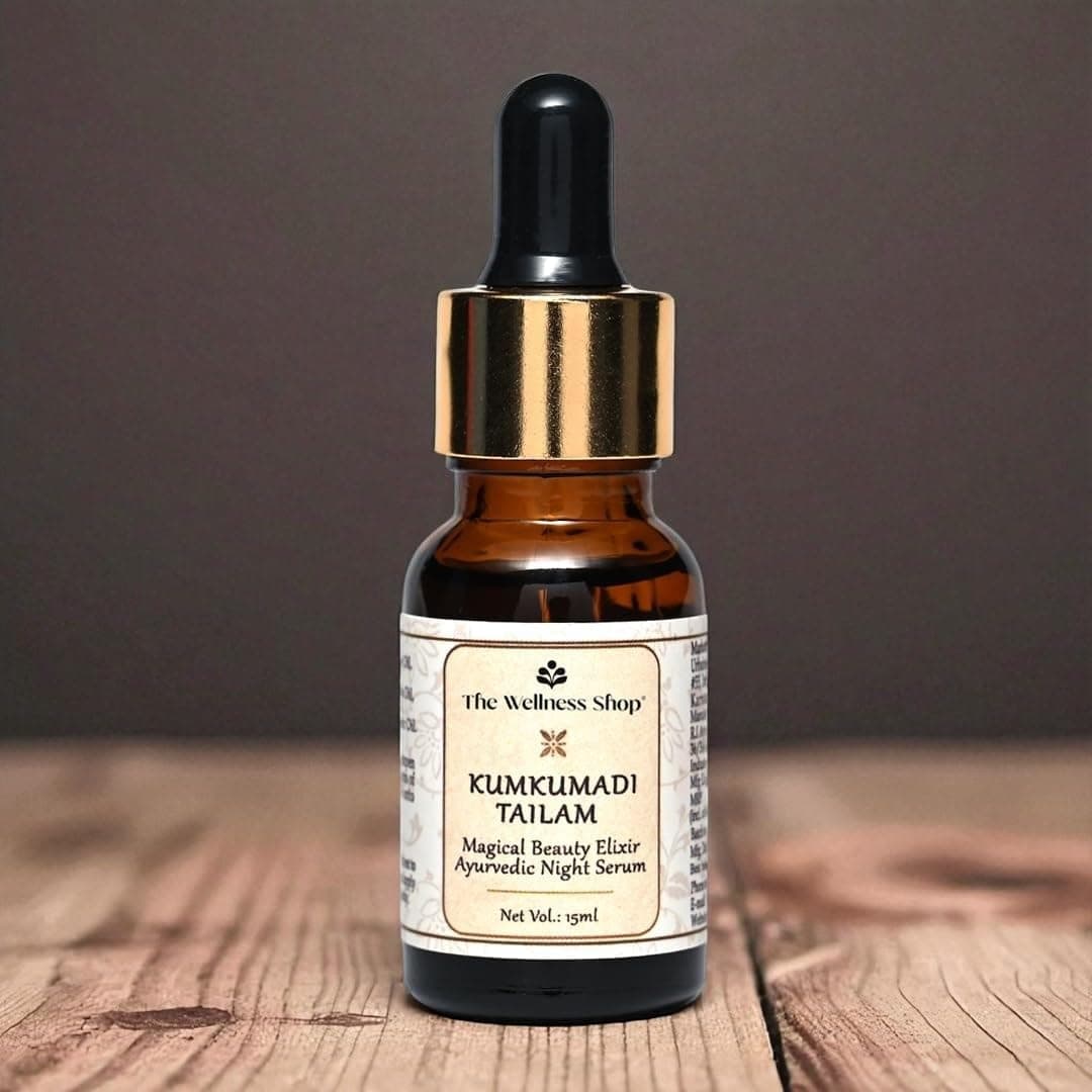 Kumkumadi Tailam- 15ml | Ayurvedic Saffron Night Serum for Glowing, Youthful Skin | Reduce Dark Spots, Pigmentation & Wrinkles | Natural Face Oil for Radiance & Even Tone