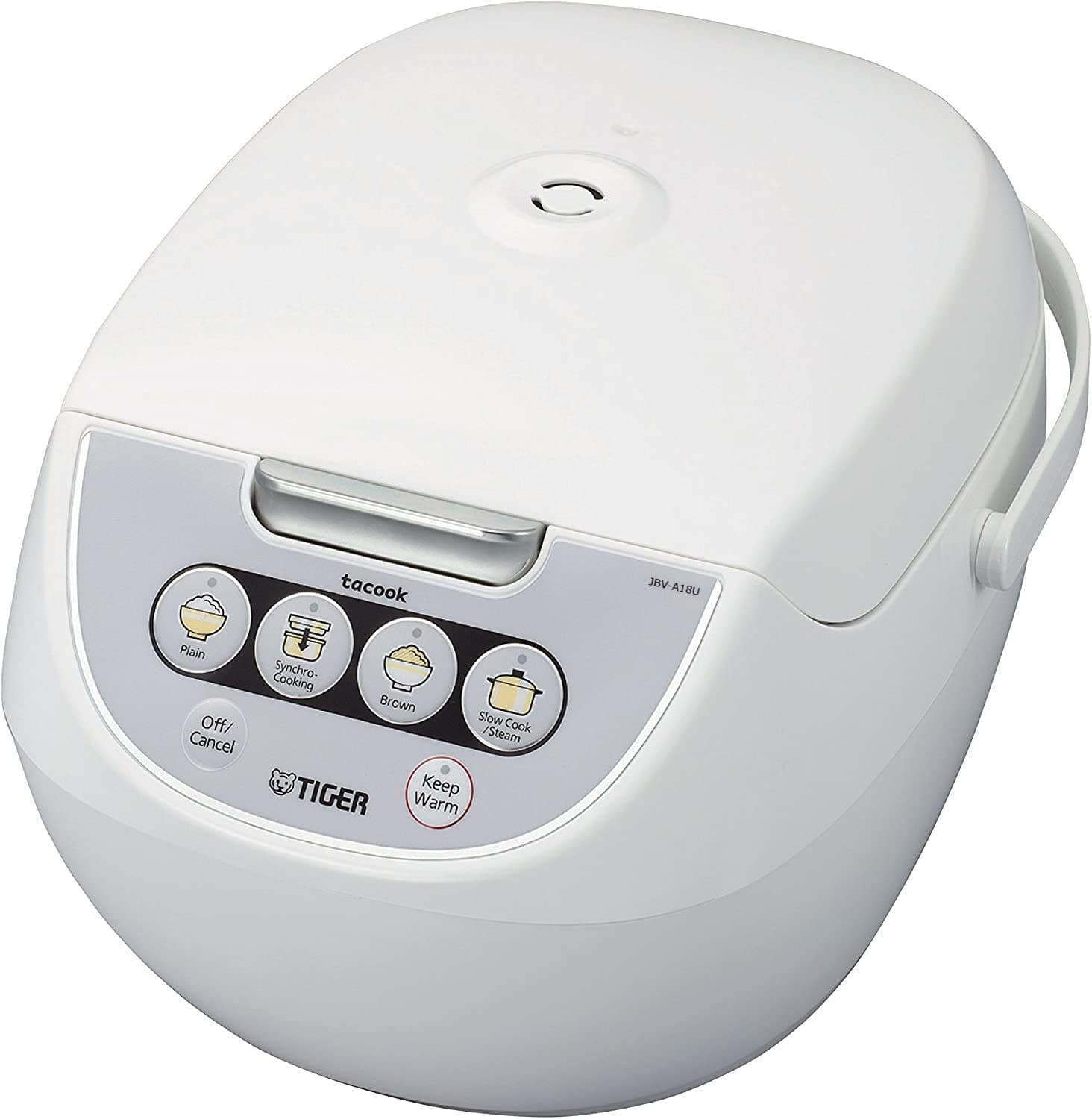 JBV-A18U-W 10-Cup (Uncooked) Micom Rice Cooker with Food Steamer & Slow Cooker, White