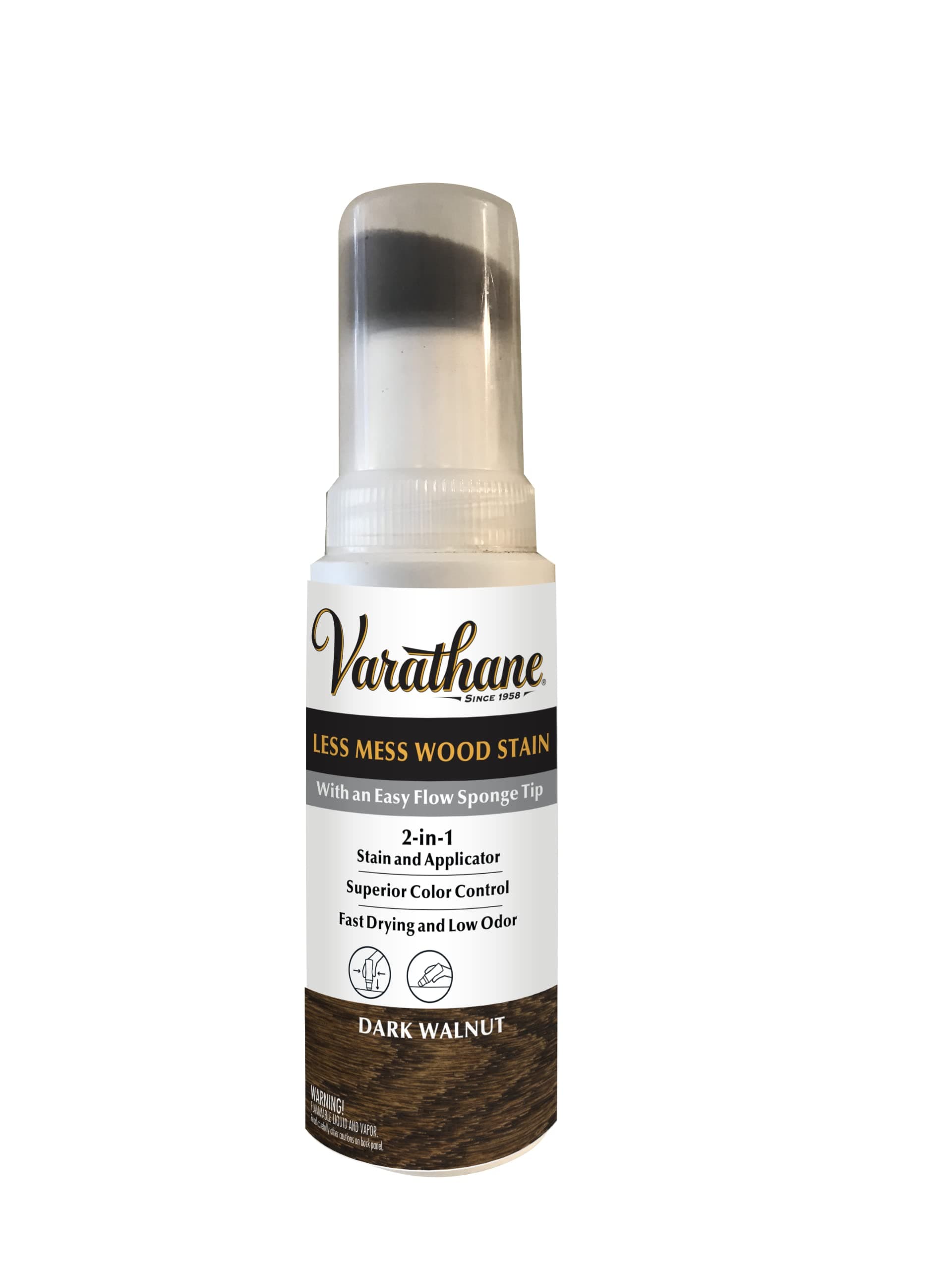 Varathane Less Mess Wood Stain and Applicator, 4 Ounce, Dark Walnut