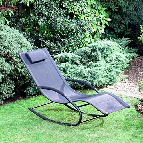 Nevada Premium Texteline Rocking Bed with Pillow Outdoor Garden Relaxing Chair