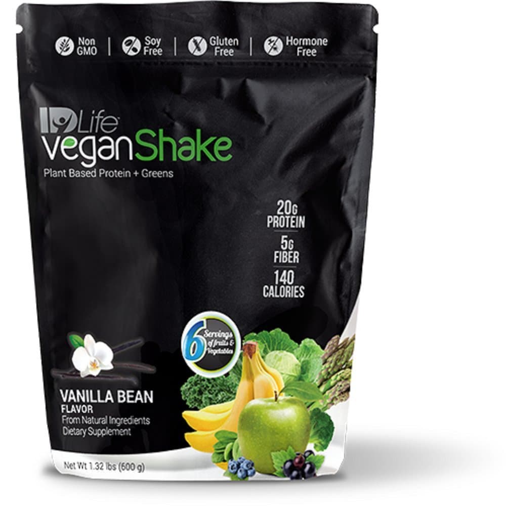 IDLife Vegan Shake (Plant Based Protein & Greens) - Vanilla Bean Flavor - 1.32 Pounds
