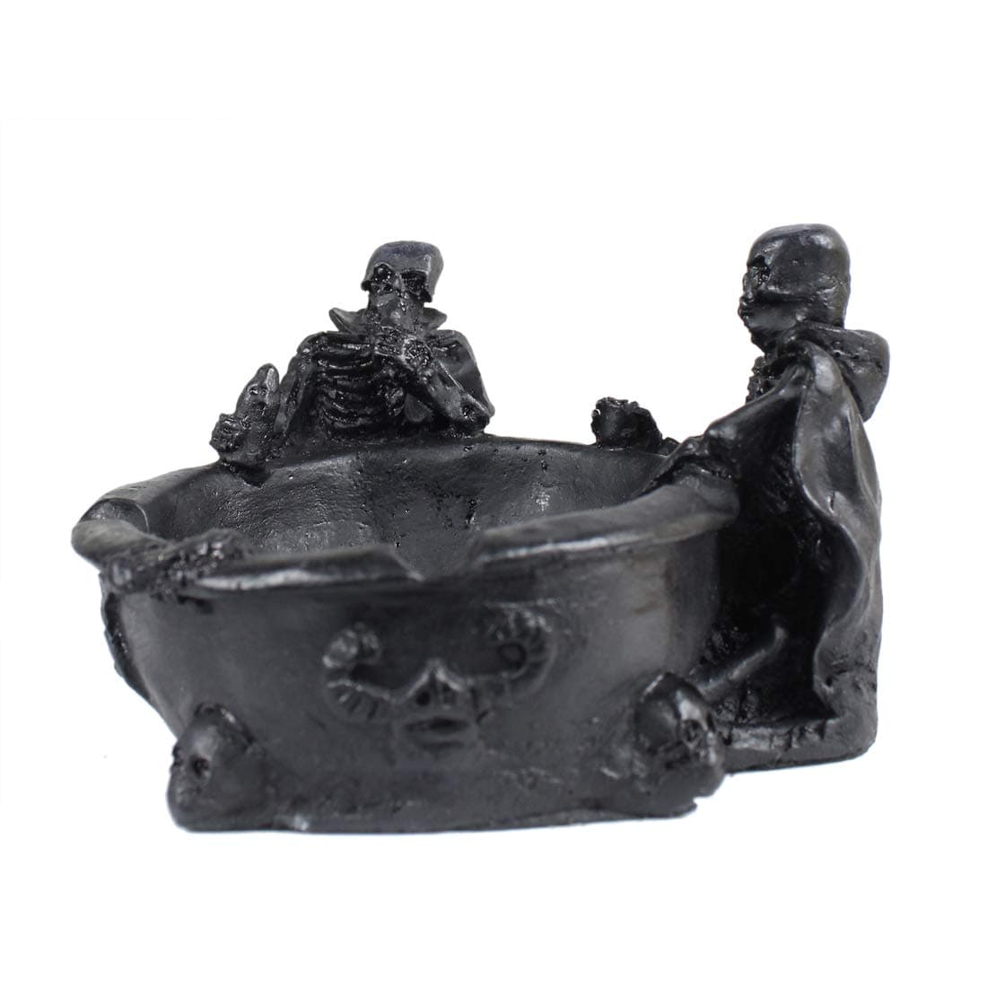 BlankLeaf Polyresin Ashtray (11 x 9 x 7.5 cm, Black)