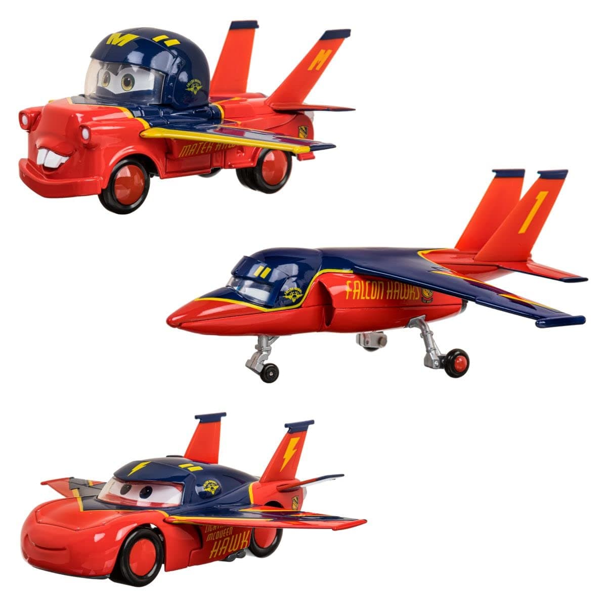 Pixar Cars Diecast 3-Pack: Mater, Falcon, Lightning McQueen Airplanes