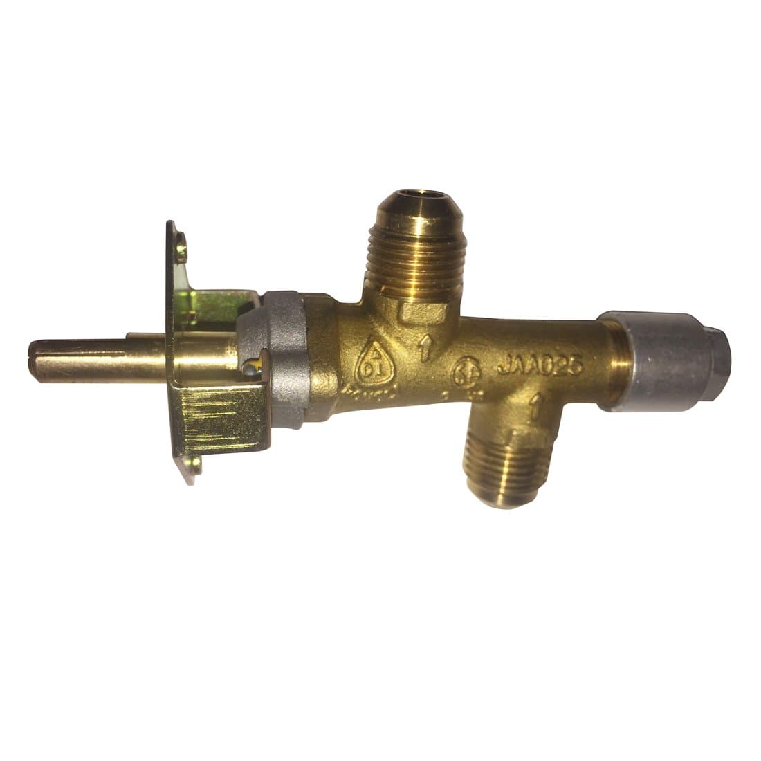 METER STAR Brass Safety Gas Valve for Fire Pit/Gas Grill, BBQ Grill Control Valve Assembly with 3/8" NPT(5/8UNF) Inlet and Outlet Corrugated or Flexible Hose