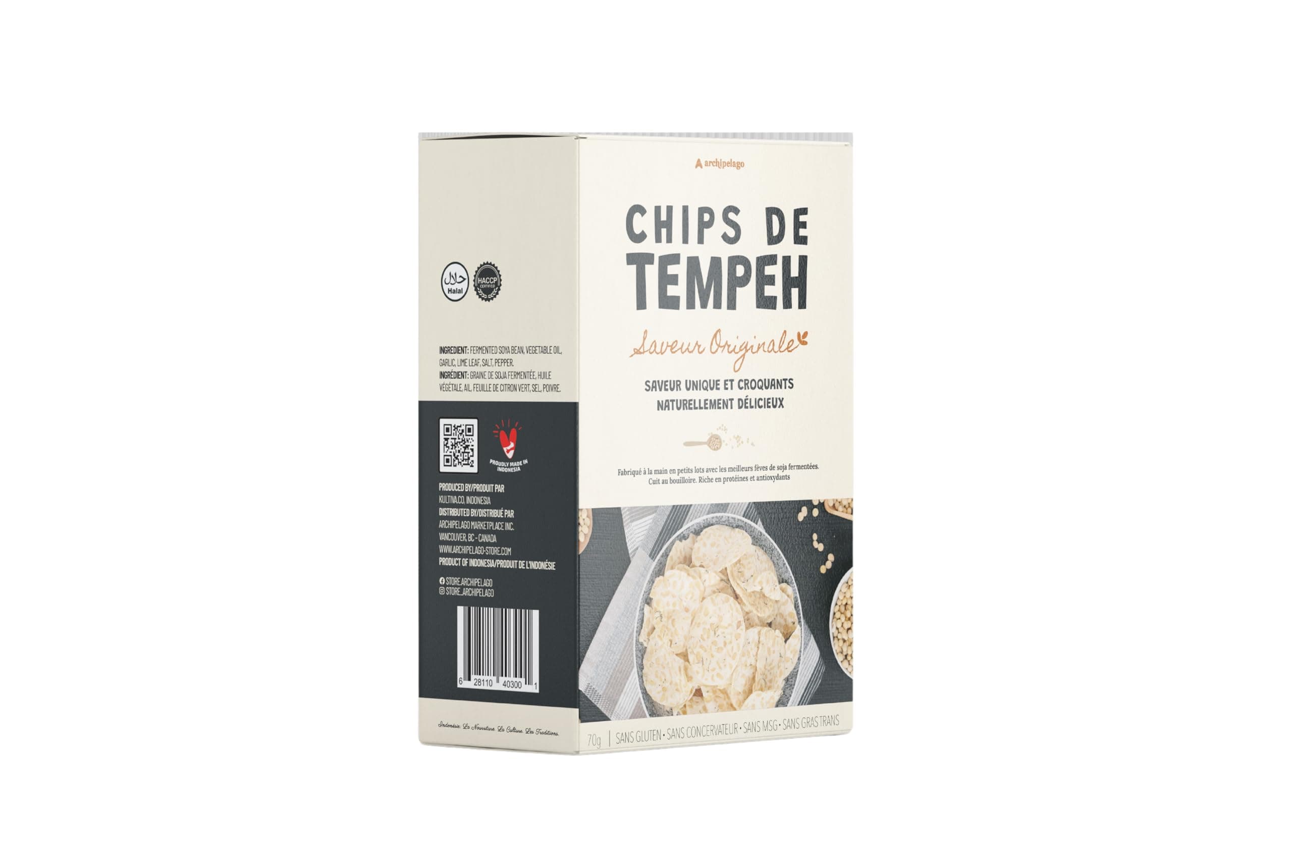 Archipelago Tempeh Chips Original - 140 GR | HEALTHIER CHIPS | NO-MSG