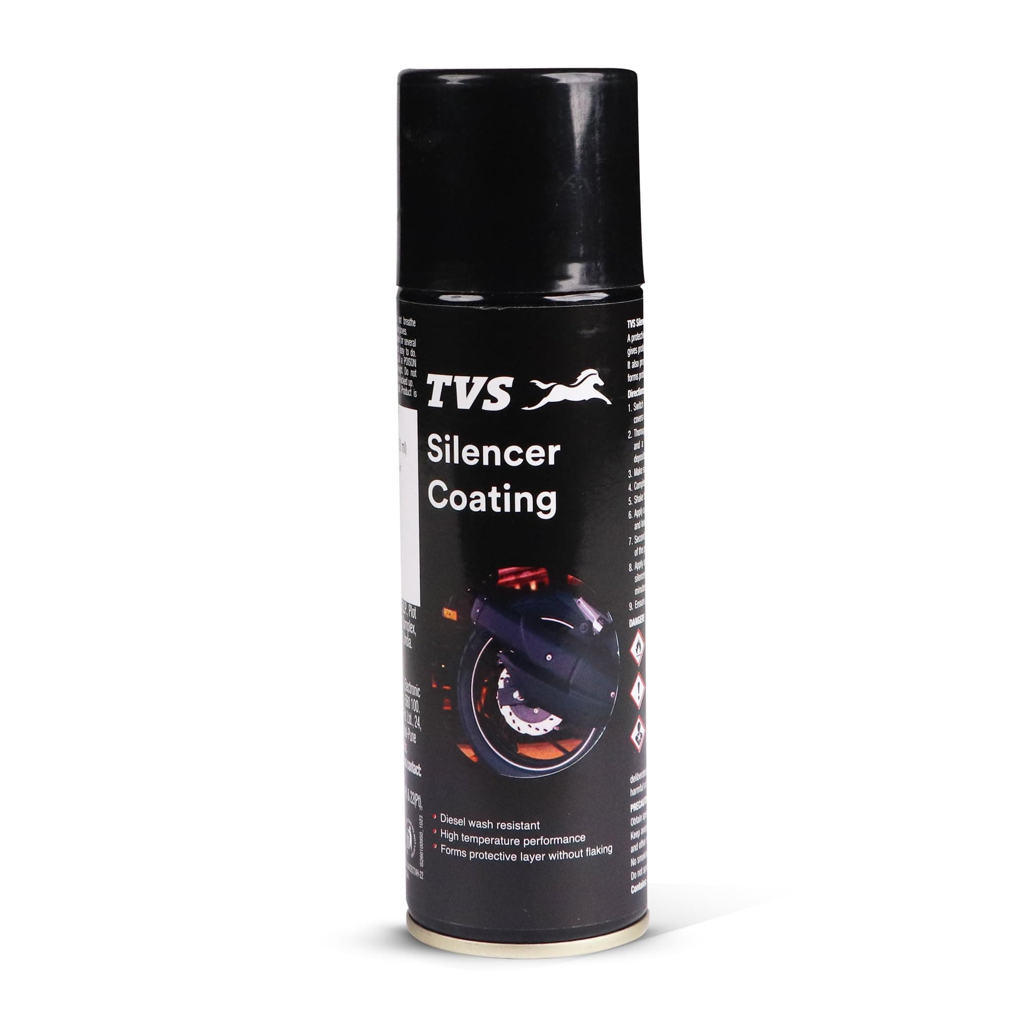 - TVS Silencer Coating Spray for Bike, Prevent Rust and Leak, Diesel wash Resistance (160g)