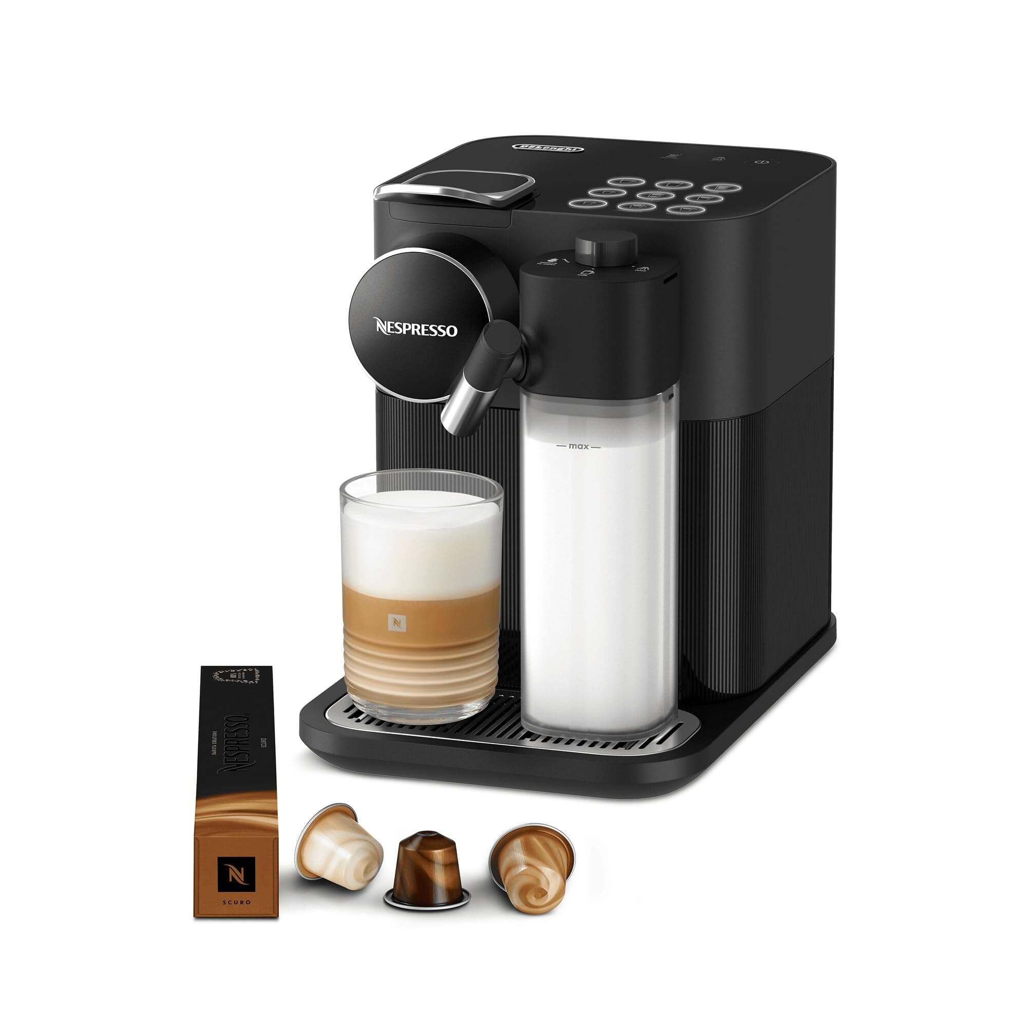 De'Longhi Gran Lattissima EN640.B, Automatic Coffee Maker, Single-Serve Capsule Coffee Machine, Automatic Frothed Milk, 19 Bar Pressure, Cappuccino, Latte, 1400W, Sophisticated Dark Black
