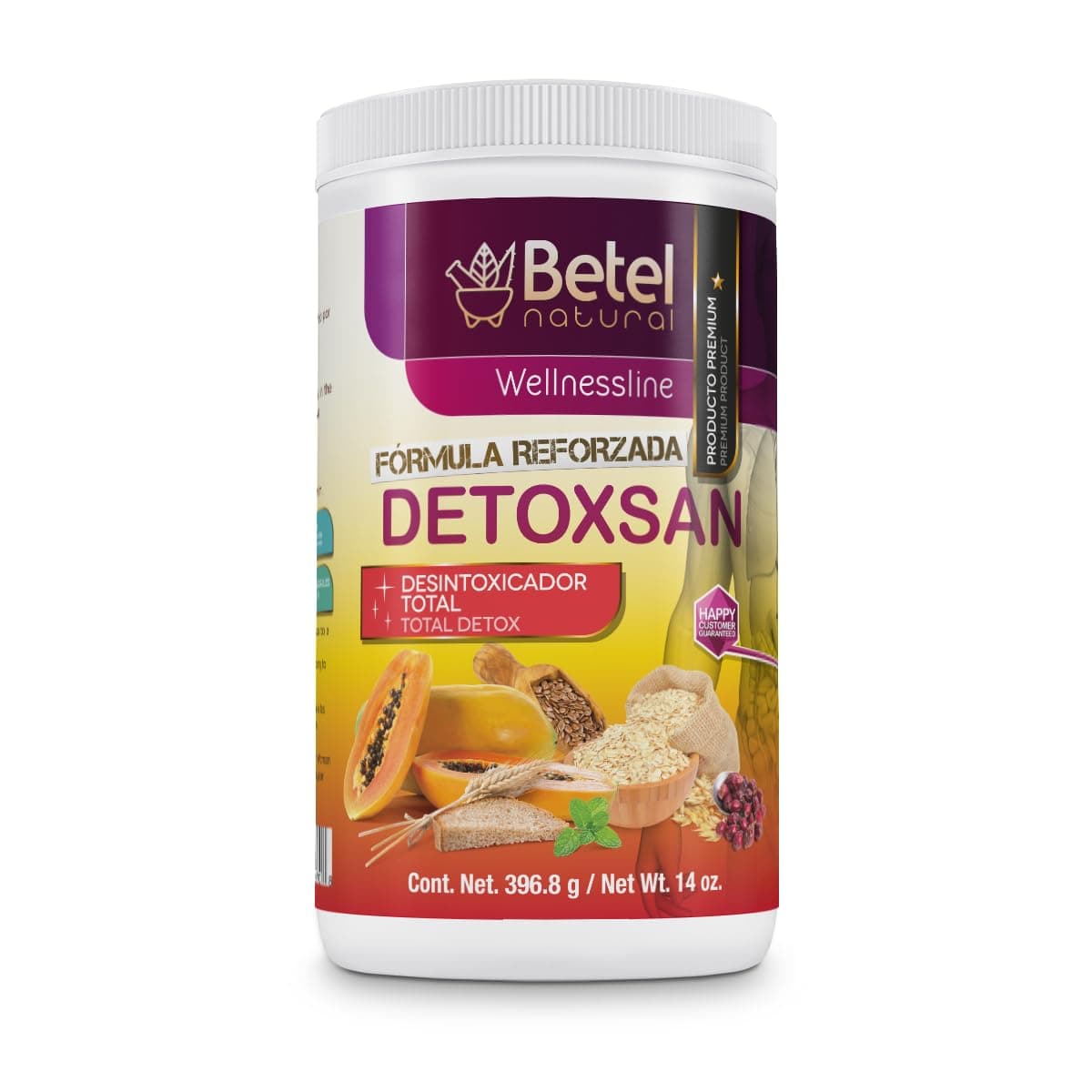 Detoxsan Total Detox Powder - Healthy Easy Cleansing/Desintoxicacion Natural para Todo - Betel Natural 14 Ounce