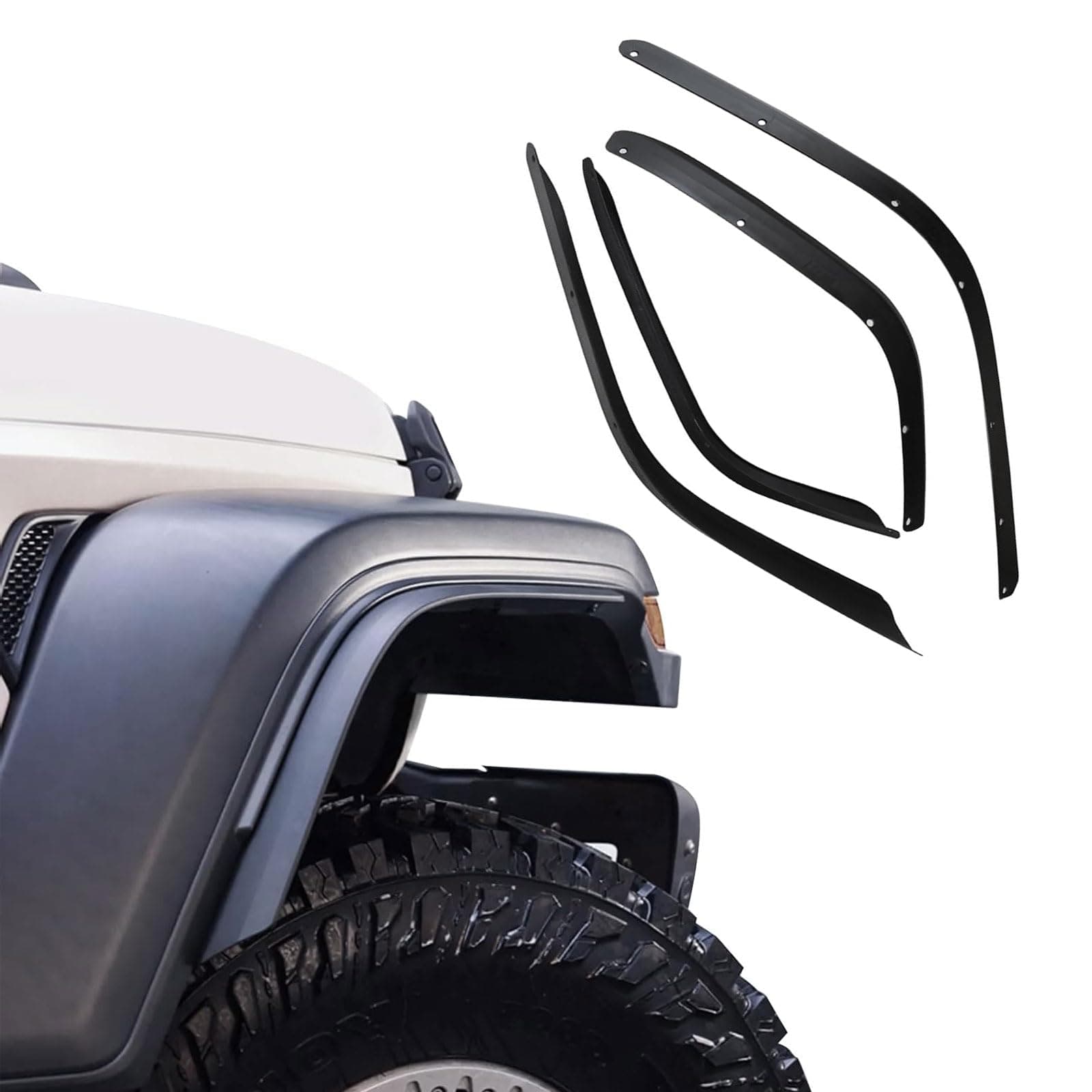 Front & Rear Fender Flares Extensions Set Fits 2018-2023 for Jeep Wrangler JL JLU & JT Gladiator (Fit for sahara)