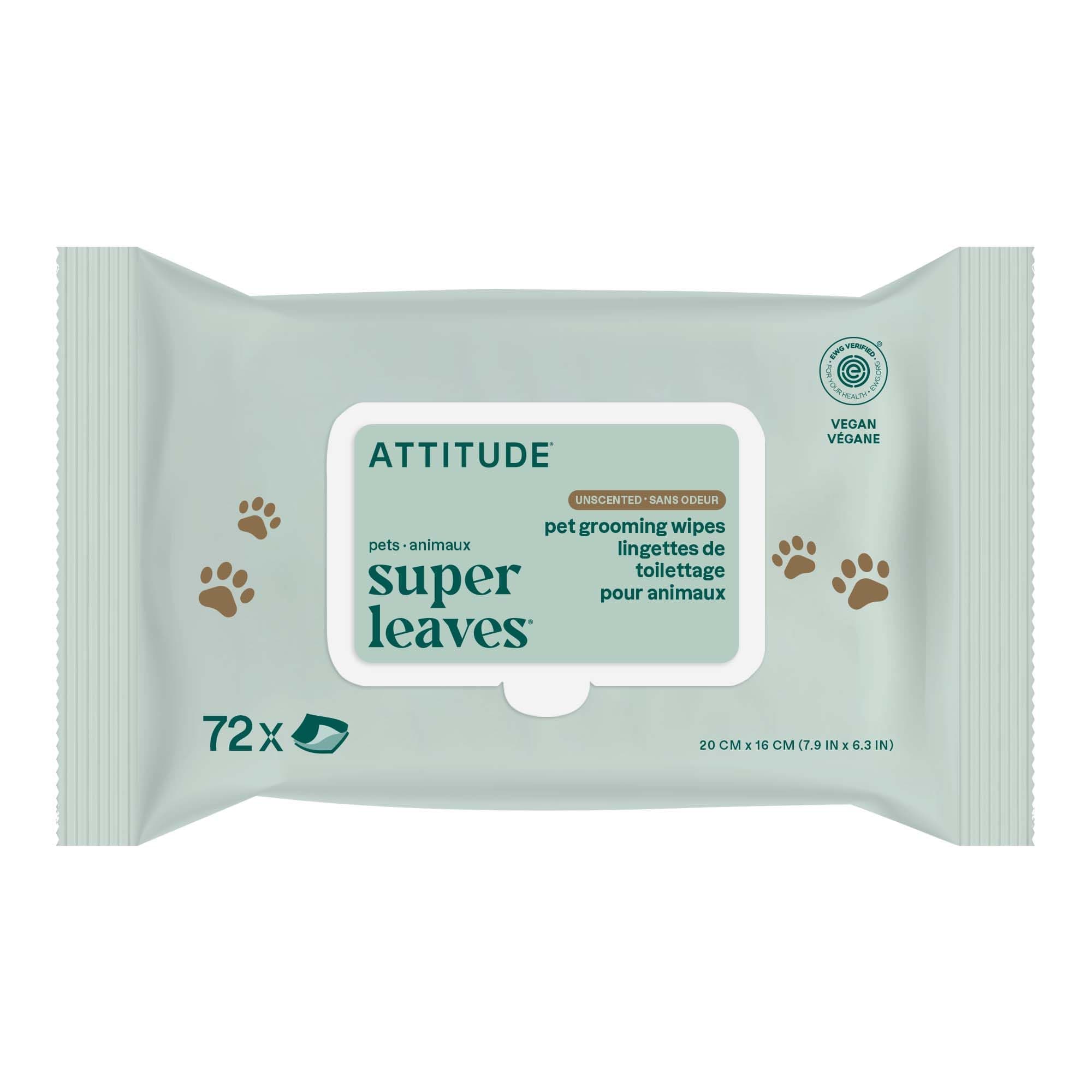Pet Wipes for Dogs & Cats, 99% Water, EWG Verified, Gentle & Unscented Cleaning Wipes for Paws, Ears, Face & Body, Deodorizing, Safe for Puppies & Kittens, 72 count