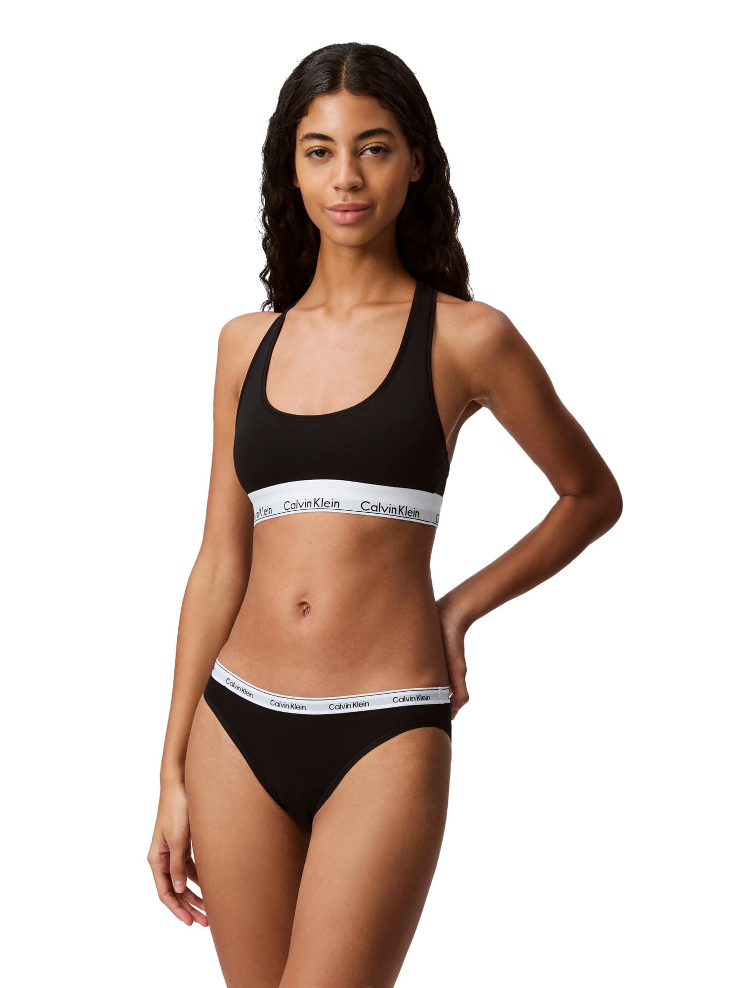 Calvin Klein Women's Cotton Blend Lightly Padded Wire Free Bralette Bra White