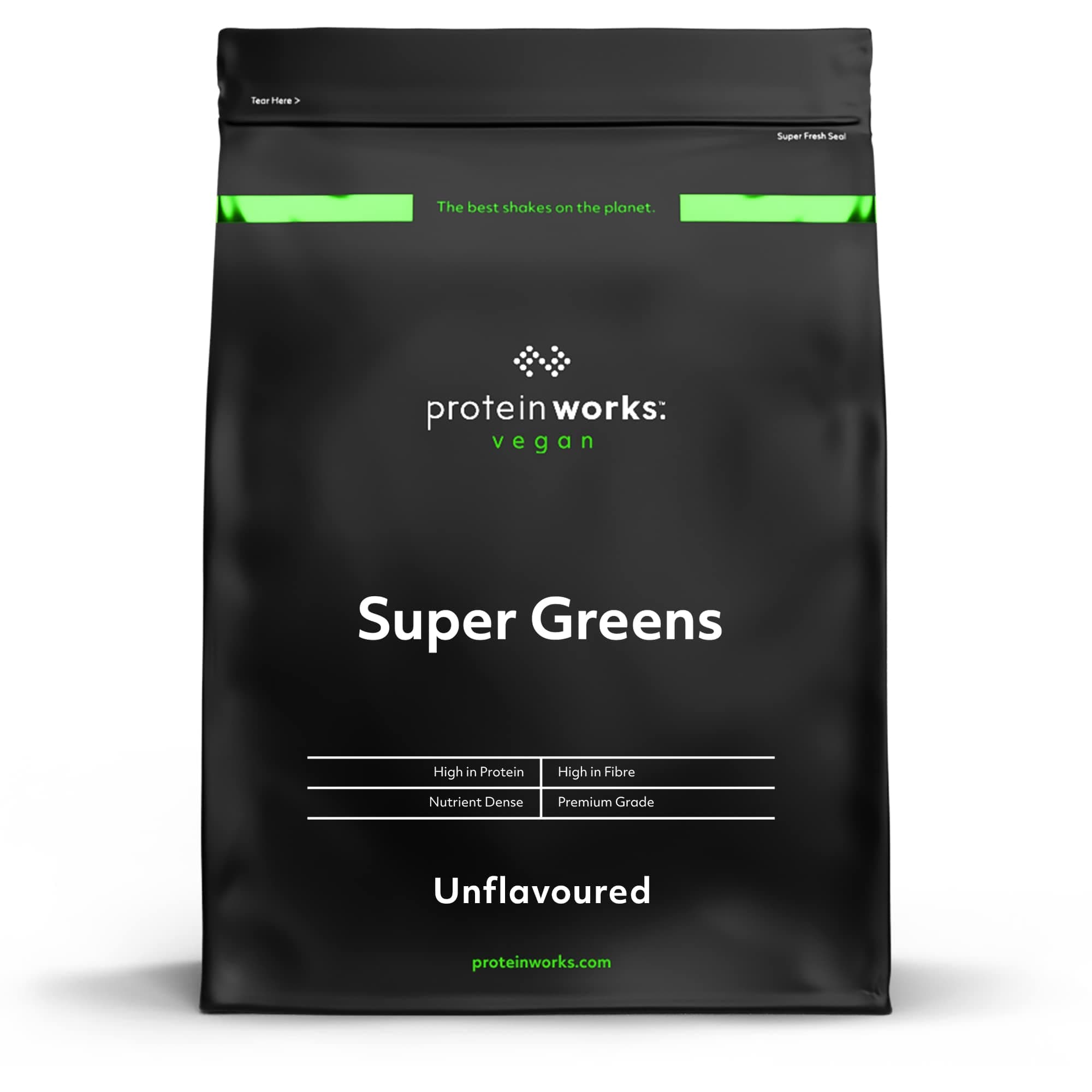 Protein Works - Super Greens Powder, Nutrient Dense Detox Shake, Supports Immune System, Vegan, 83 Shakes, Unflavoured, 1kg