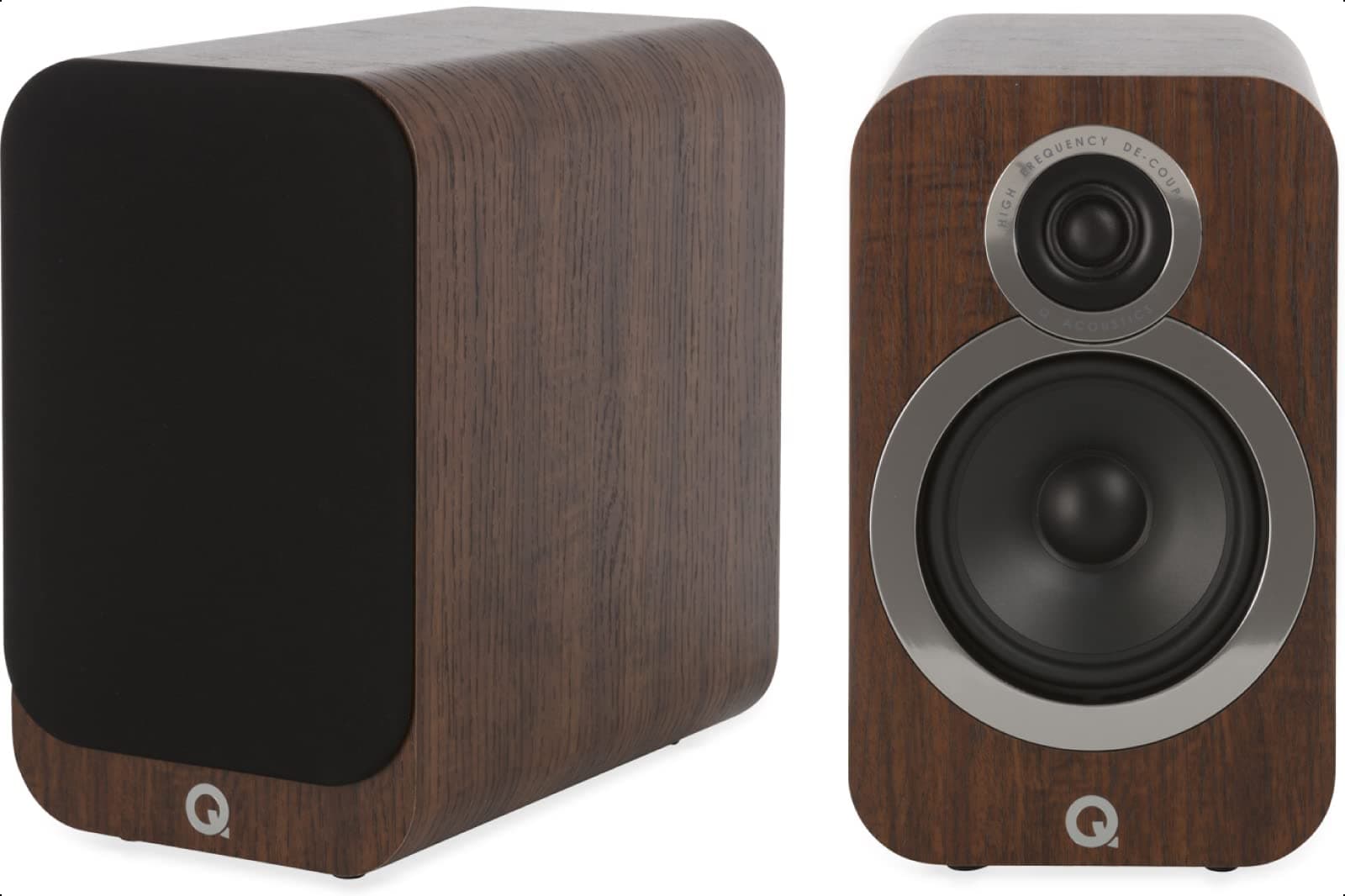 3020i Bookshelf Speakers Pair English Walnut - Featuring 2-way Reflex Enclosure Type, 125mm (5") Bass Driver, and 22mm (0.9") Tweeter - Stereo Speakers Hifi/Passive Speakers