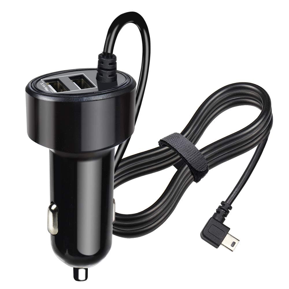 FOUCECLAUS Charger Cable for Garmin GPS, Mini USB Shielding Car Charger Power Cord for Garmin Nuvi Navigator (Car Charger)