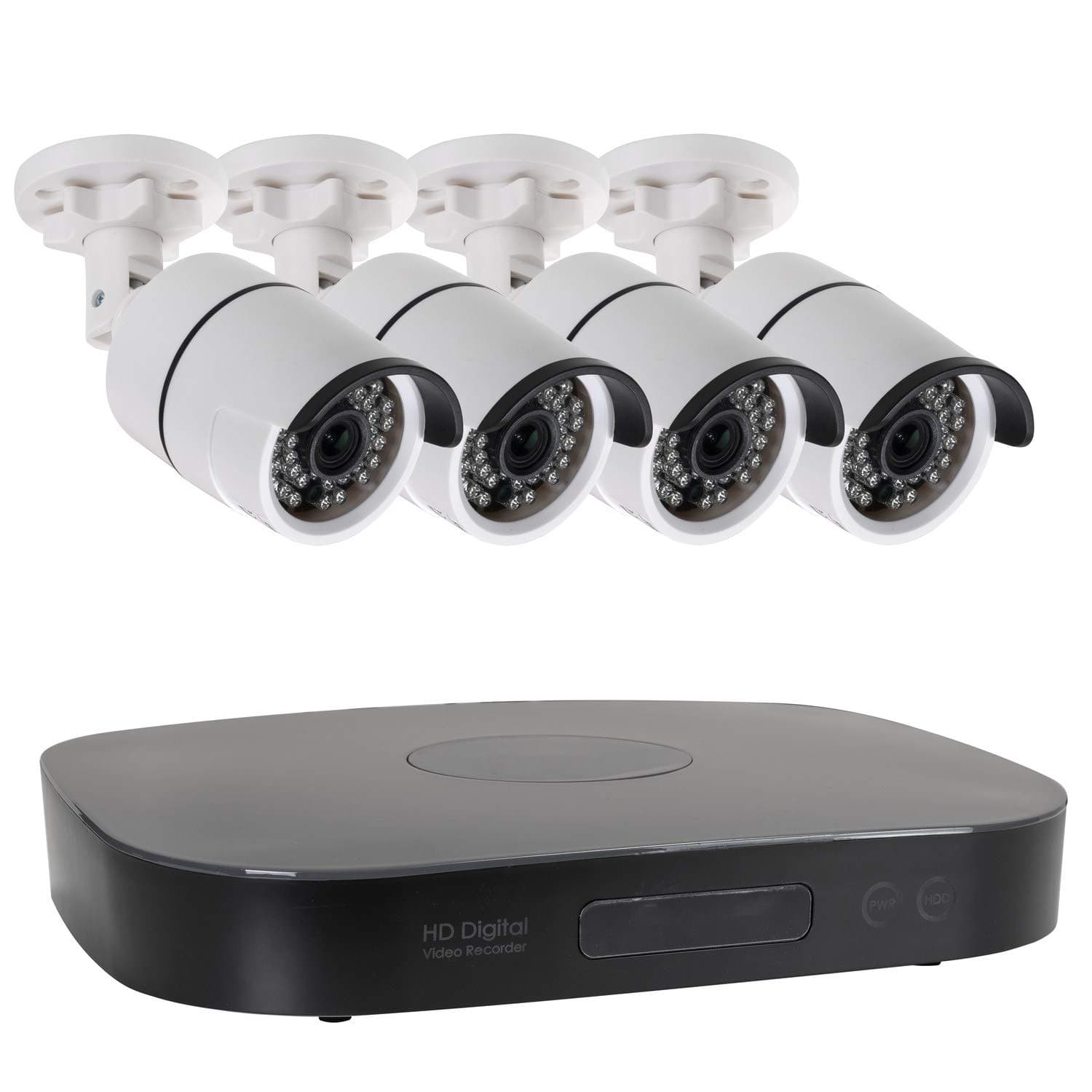 Electriq HD CCTV Camera System, 4 Channel 1080p Surveillance DVR with 4 x 1080p Outdoor Security Bullet Cameras Weatherproof, Motion Dectection, Mobile Live Viewing, App, 1TB Hard Drive