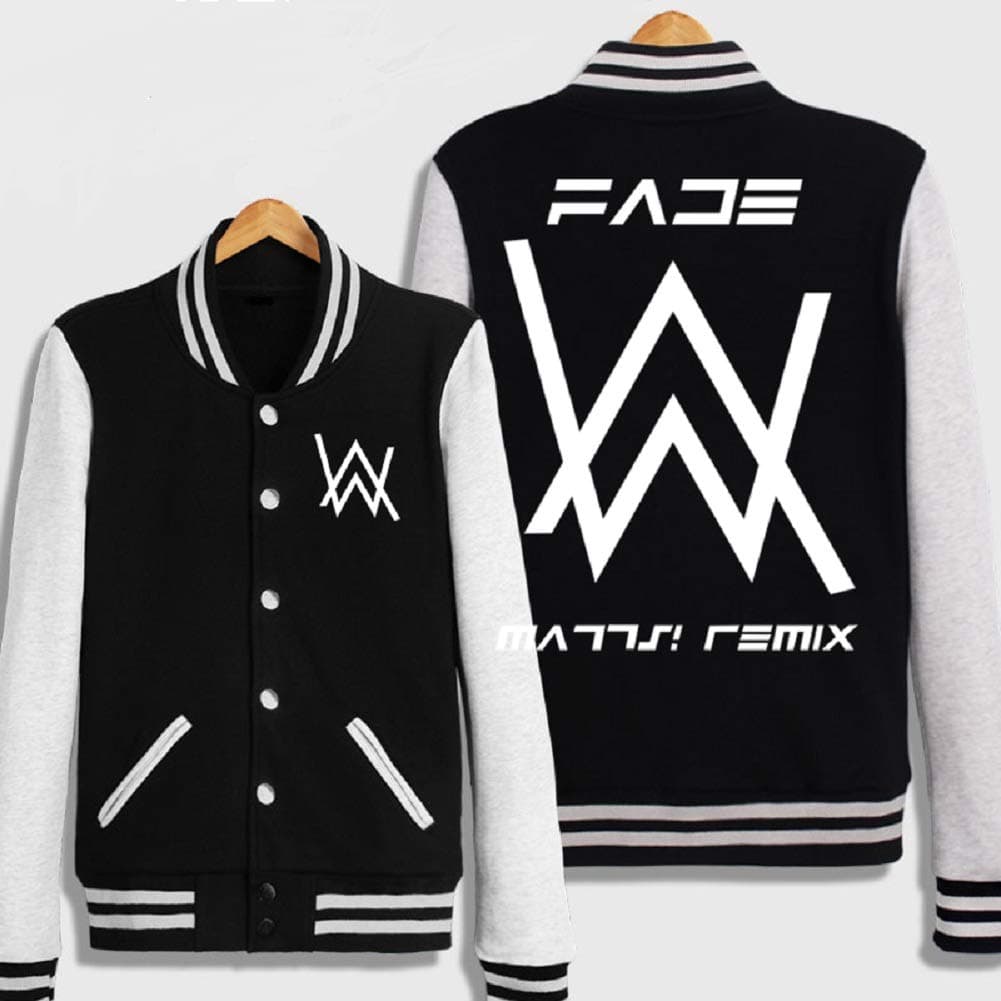 Meelanz Alan Walker Baseball Uniform Black Adult After Fade Jacket (L)