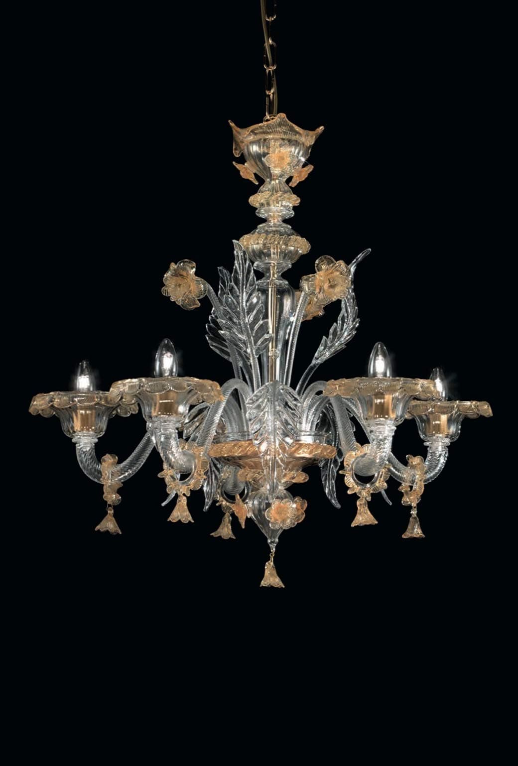 Amleto Murano glass chandelier - Amleto Murano chandelier ENERGY CLASS "A" Original Italy Venice original Venice Italy 5 luci Crystal