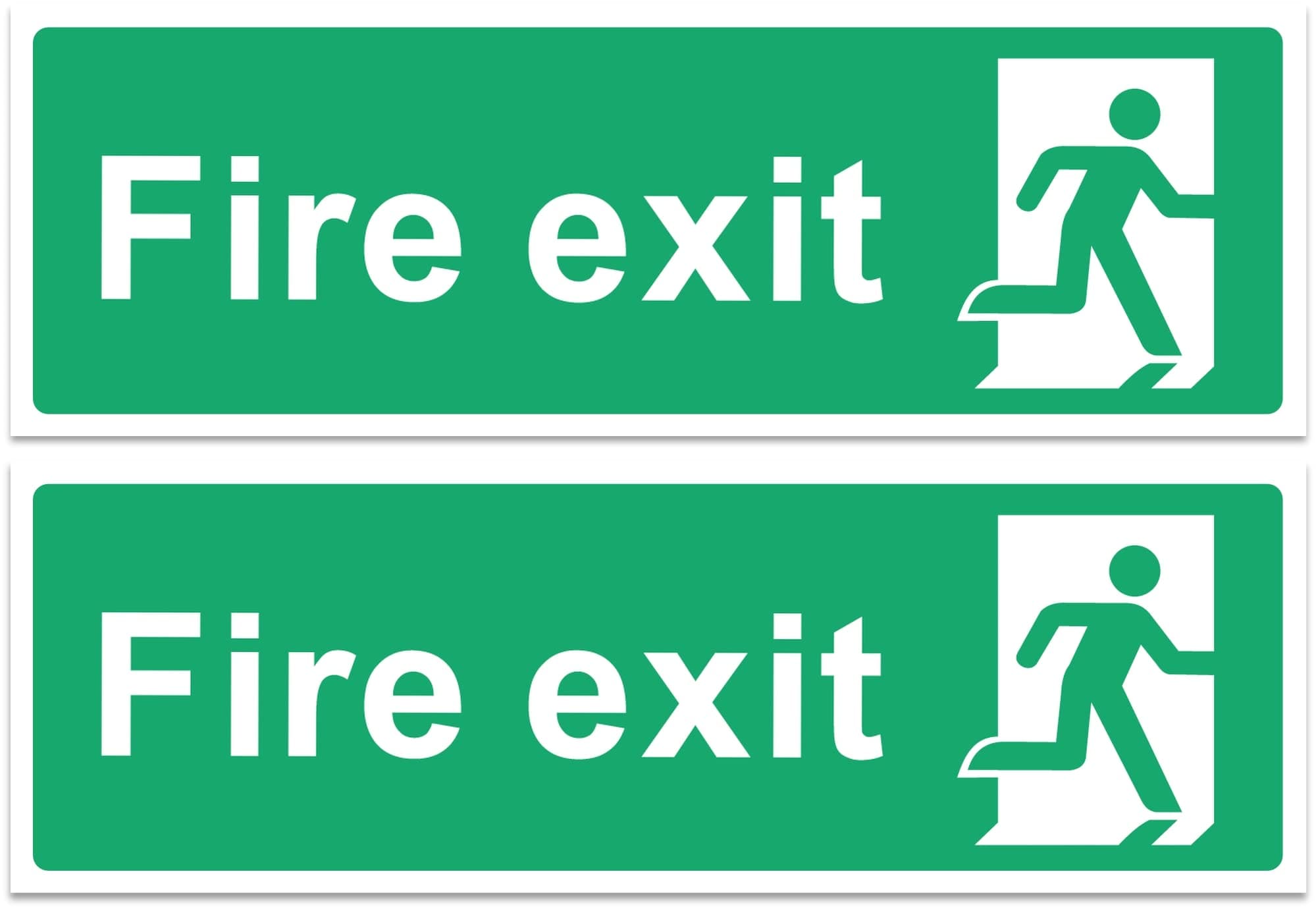 RubiGo - 1/2/4/6 Pack of Fire Exit Sign (No Arrow) Fire Signs Self Adhesive 3...