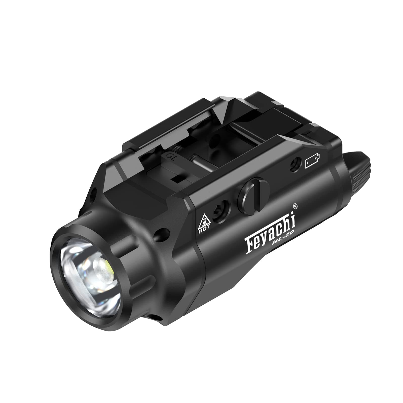 Feyachi HL-20 Pistol Light Compact 400 Lumens Weapon Light Pistol Flashlight Tactical Handgun Rail Mount Flashlight