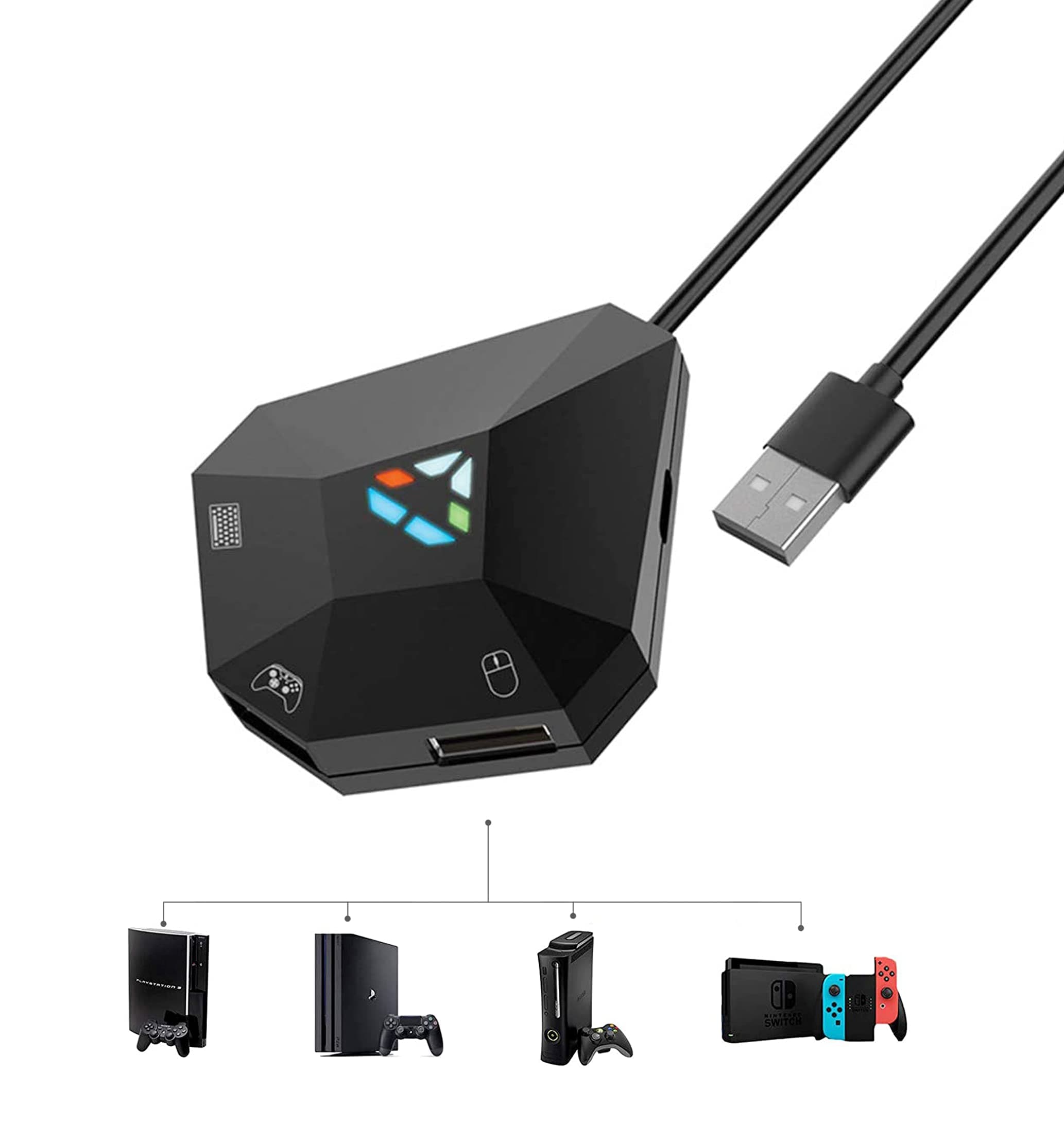 Dobe NS-Switch PS4 PS3 Game Keyboard and Mouse Adapter for PS4, PS3, Xbox one, N-Switch, Host Series Converter(Original Handle Guide Connection)