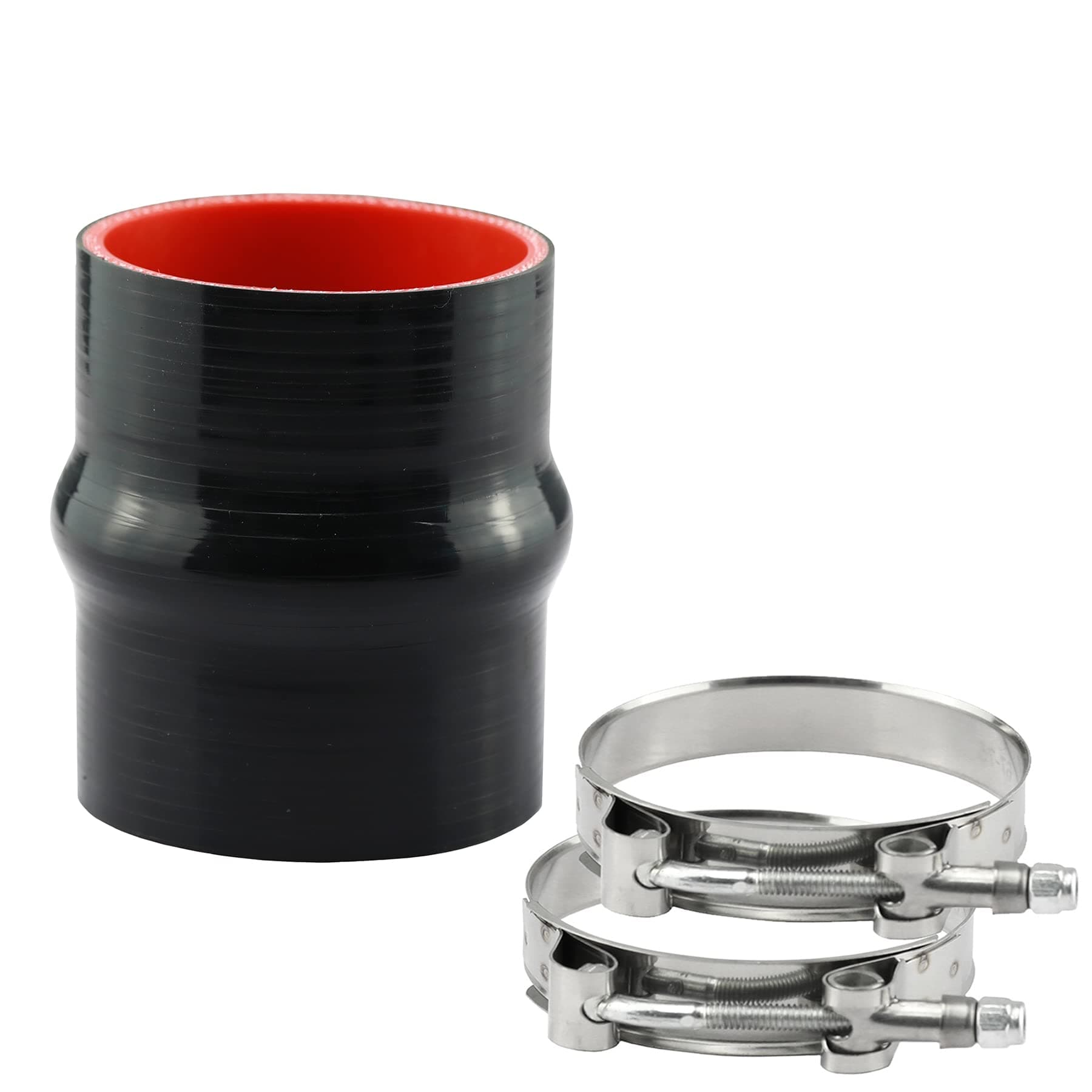 Ucreative Reinforced Silicone Straight Hump Coupler High Temperature 4-ply with T-Bolt Clamps Hose ID: 3.0" (76mm)