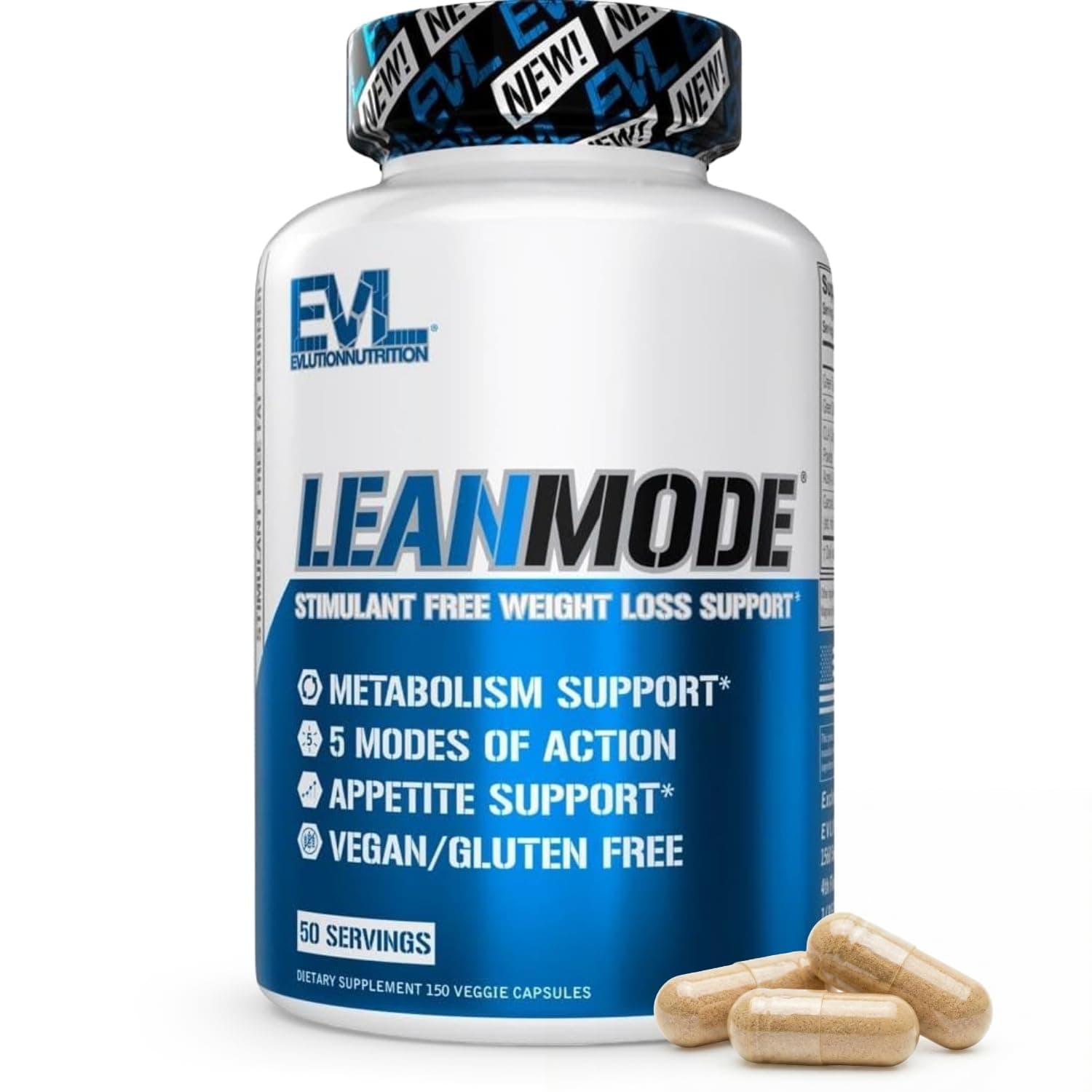 EVL Weight Loss Support Pills - Premium Multipurpose Appetite Metabolism and Fat Loss Support for Men and Women - LeanMode with Green Coffee Bean Extract CLA and Garcinia Cambogia - 50 Servings