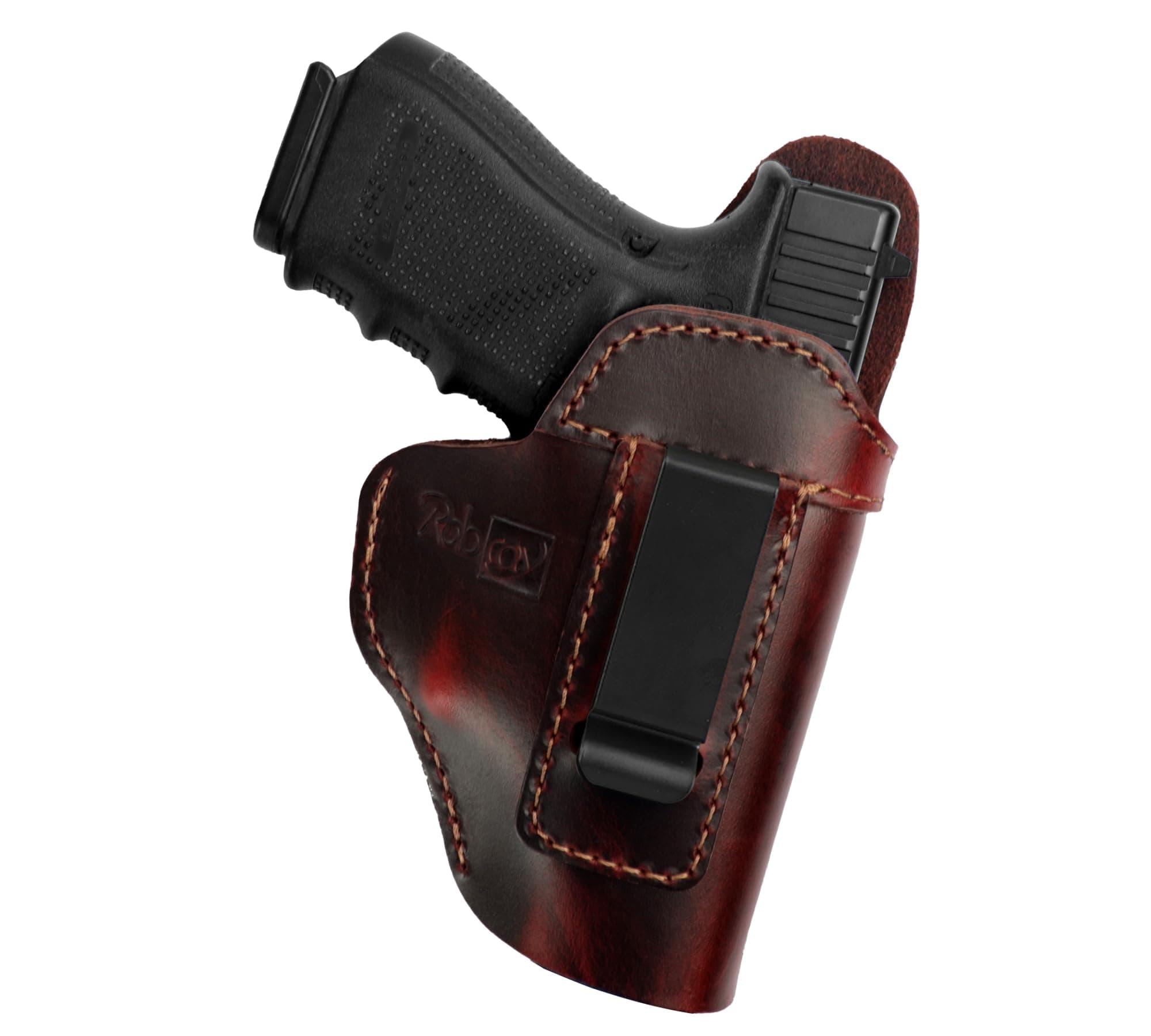 IWB Leather Holster, Genuine Leather Gun Holster for Glock 19/42/43X, Sig P365/P320, Ruger LC9S/Security 9/Max 9, Taurus G2C/G3C/GX4, Springfield Hellcat/XD, M&P 9mm Shield and Similar Sized Handguns