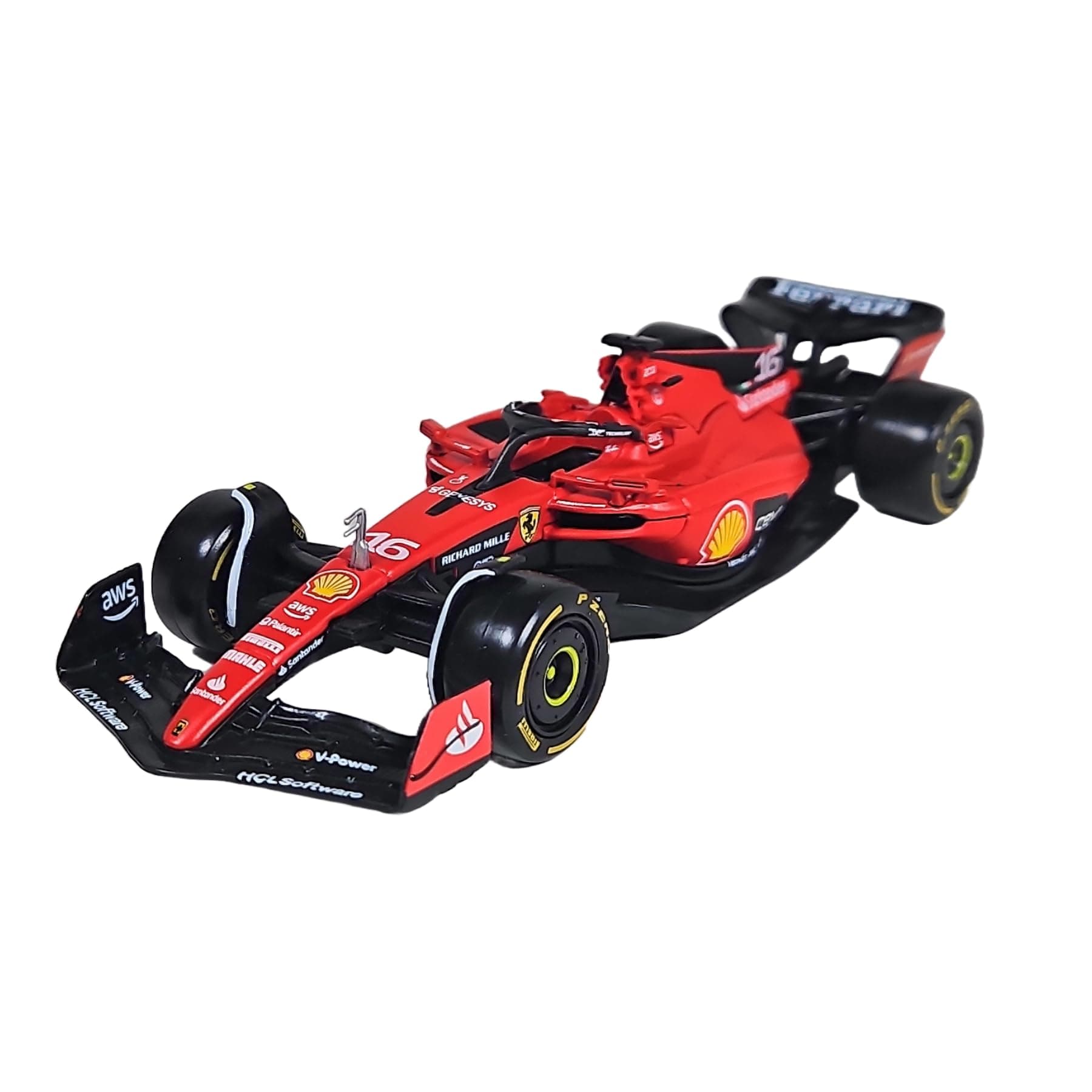 Formula 1 F1 FERRARI SF-23 Race Car (Leclerc #16) - 1:43 Scale - Incredibly Detailed Die-Cast Replica Collectible Model Vehicle, Red