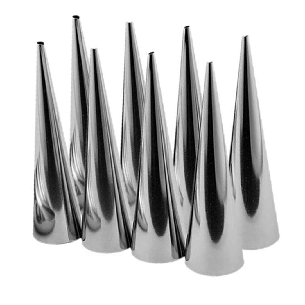 Large Size Cream Horn Molds - Pack of 20 Stainless Steel Ice Cream Mold Tubes