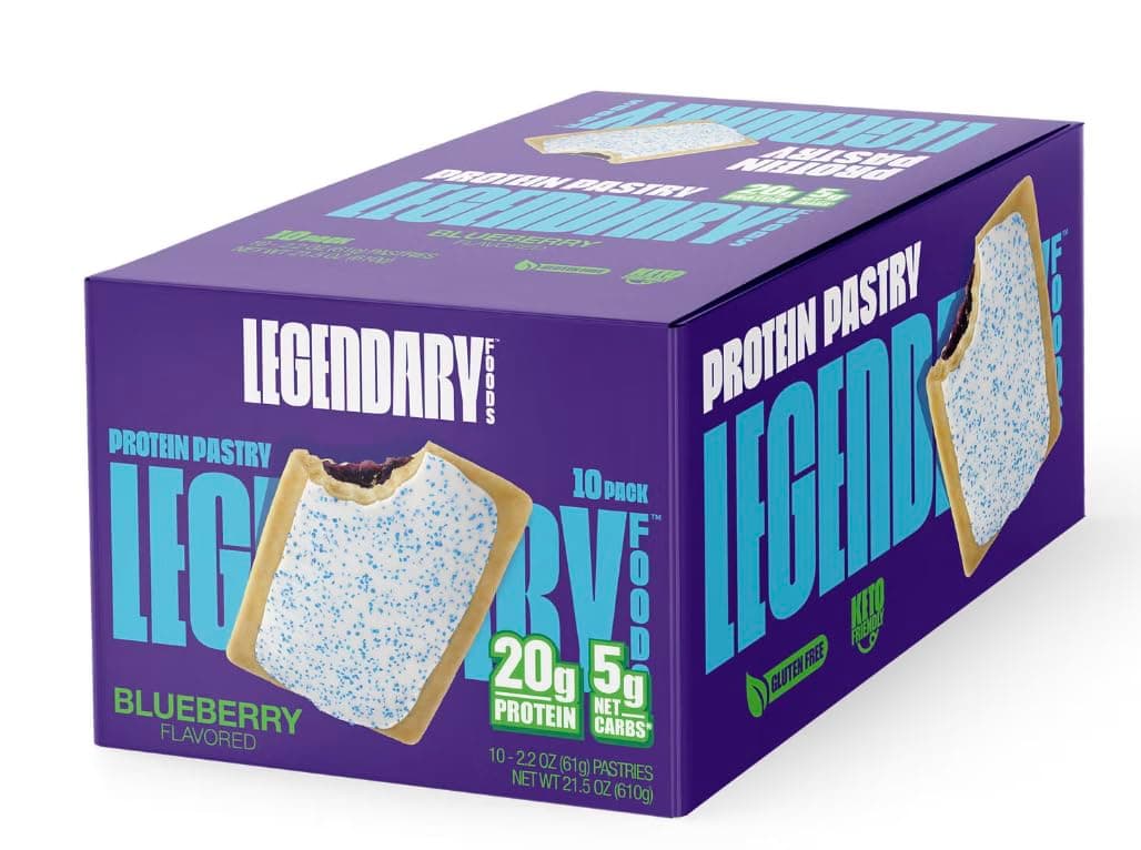Legendary Foods New Cake Style Tasty Pastry | Low Carb, High Protein, Keto Friendly, No Sugar Added, Protein Snacks, On-The-Go Breakfast, Keto Food, Keto Snacks - Blueberry (12pk)