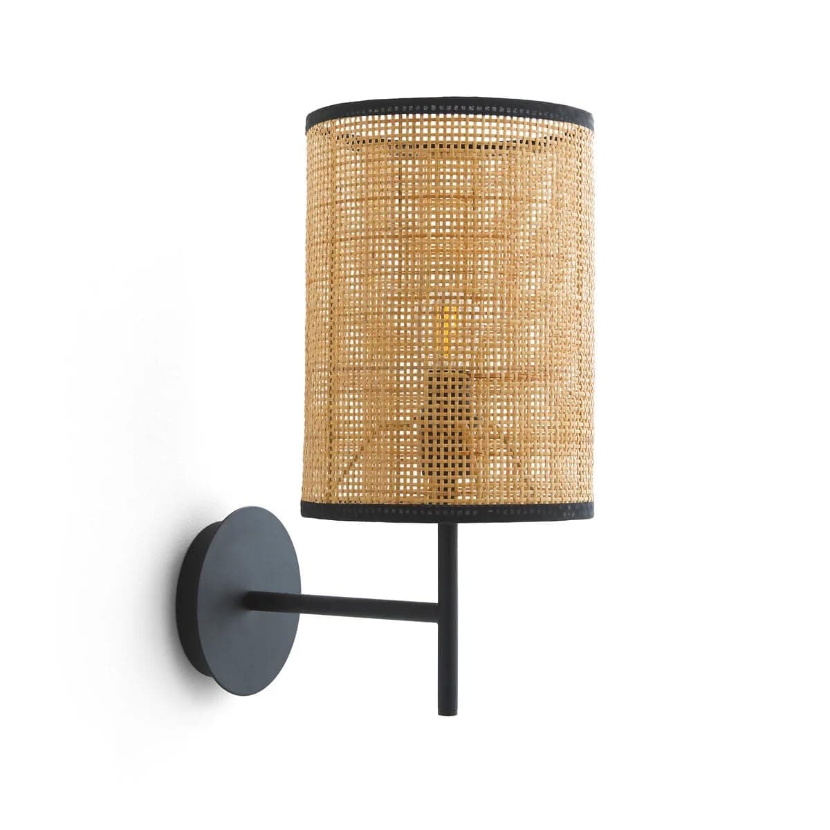 - Rattan and Webbing Wall Lamps for Living Room | Bamboo Wall Lights for Bedroom | Wicker Wall scones for Home Decoration (Square Webbing)