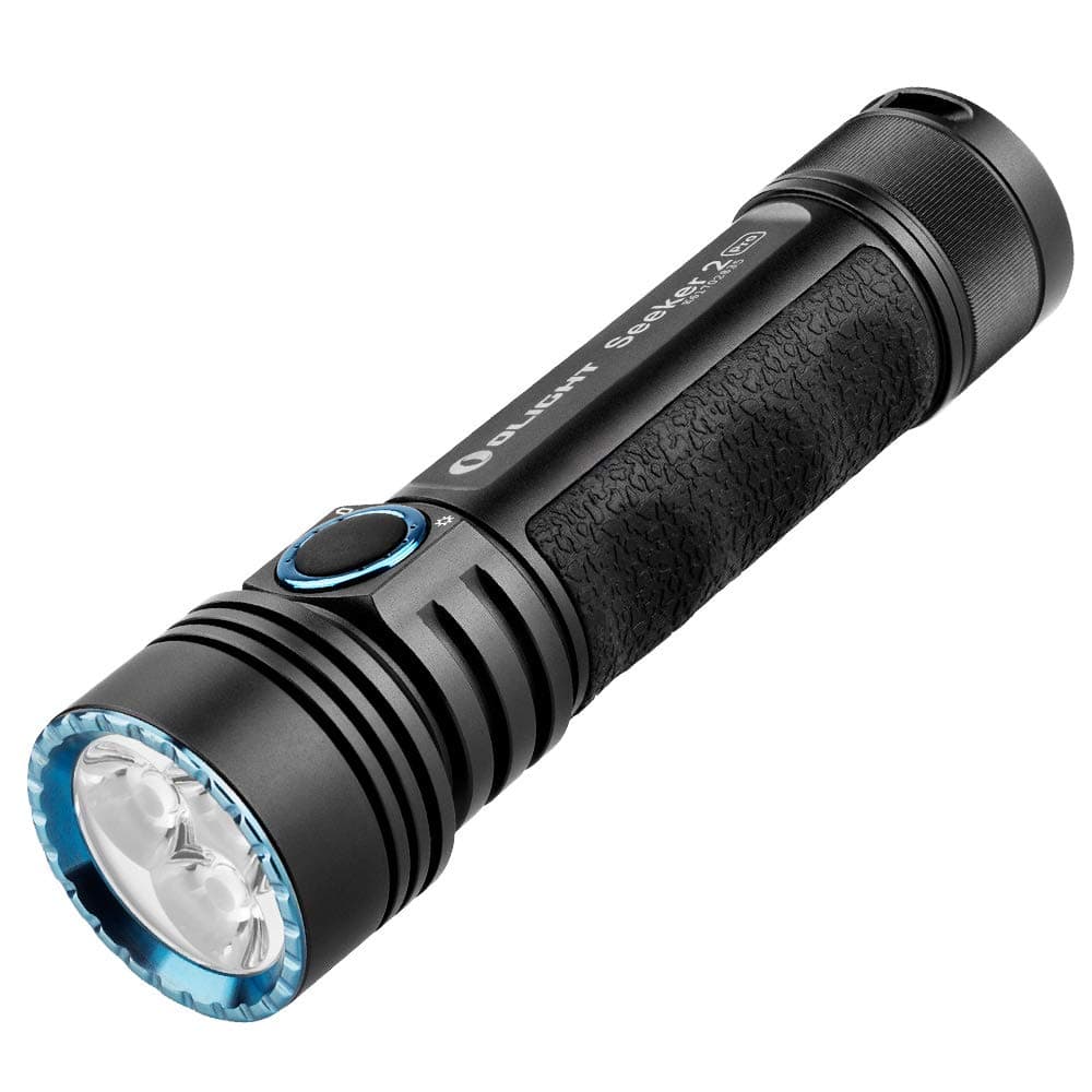 Olight Seeker 2 Pro LED Torch, Max 3200 Lumens Rechargeable Flashlight with Power and Brightness Indicator Switch,5000mAh Customized Battery,L-Dock Charger,USB Magnetic Charging Cable,Holster