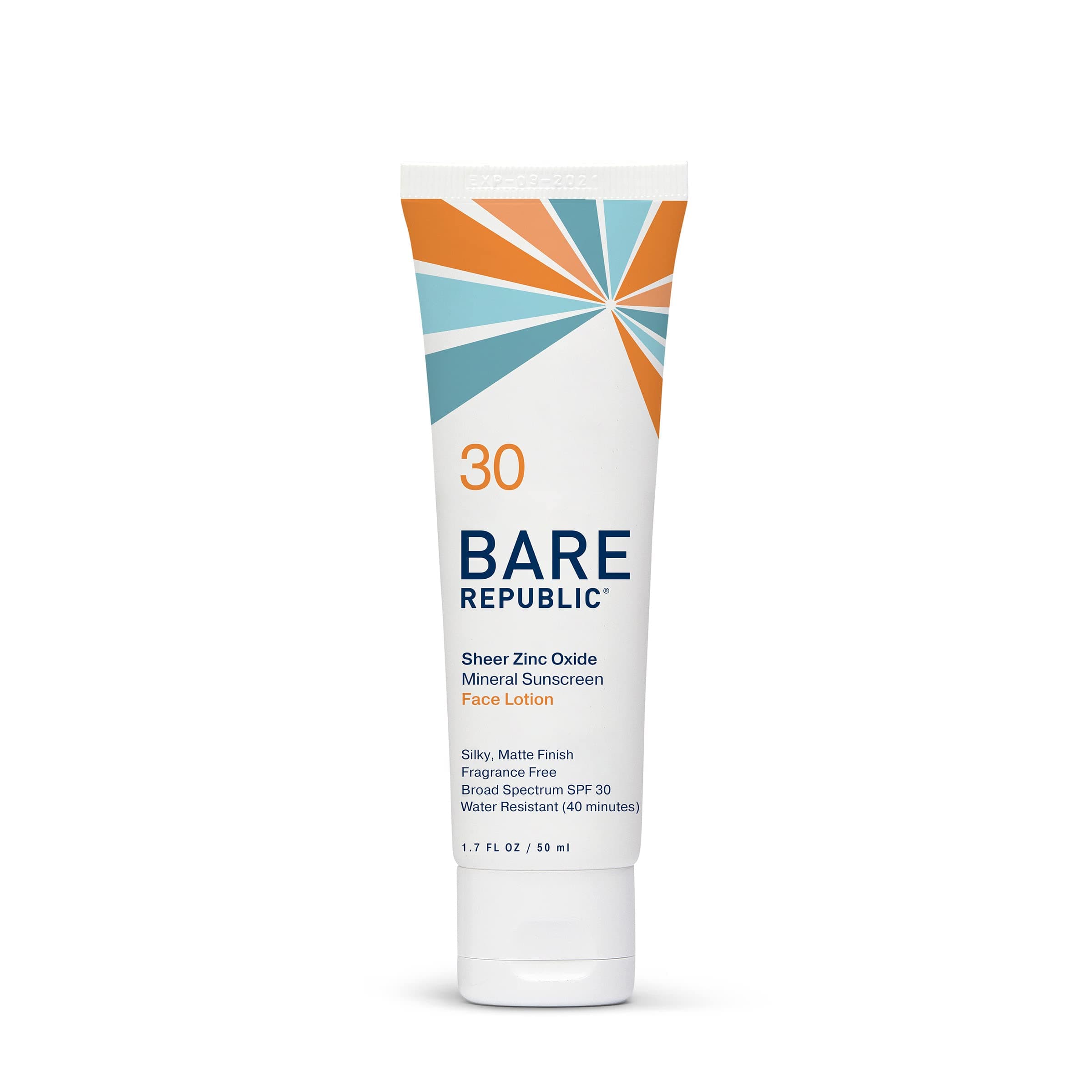 Bare Republic Mineral Matte Sunscreen SPF 30 Sunblock Face Lotion, Sheer and Light Finish, 1.7 Fl Oz